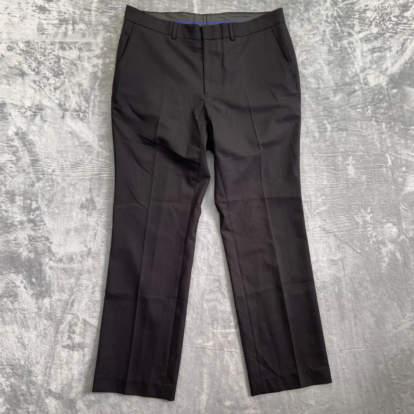 Billy London Men's Dress Pants 34x30 Black Polyester Rayon