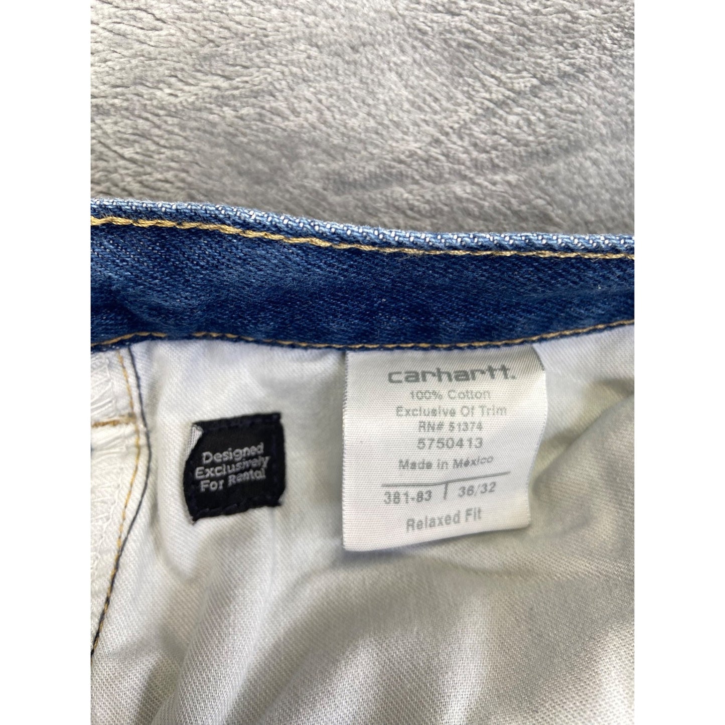 Carhartt Men's Relaxed Fit Straight Jeans Size 36x32 Blue Denim
