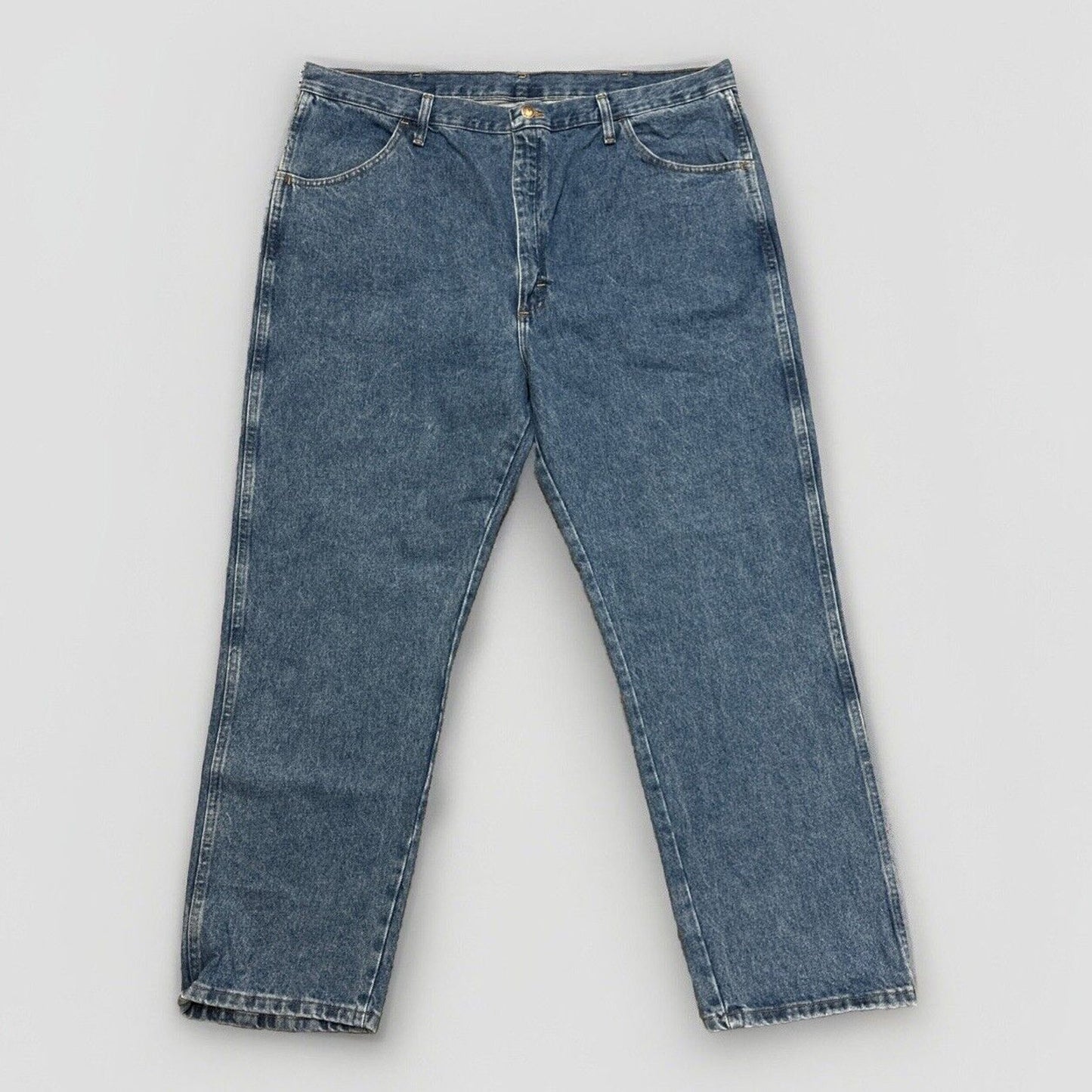 Rustler Regular Fit Jeans Men's Size 42x30 Blue Medium Wash Denim Work Jeans