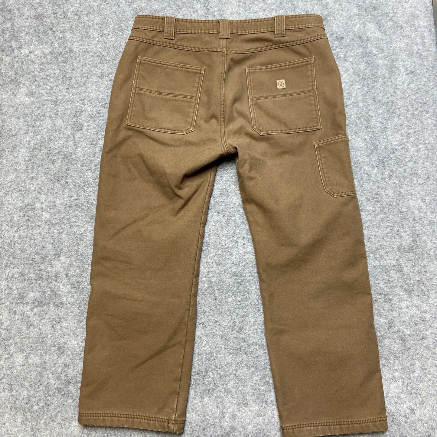 Lot of 2 Coleman Fleece Lined Cargo Pants Men's Size 38x30 Gray Brown Pants
