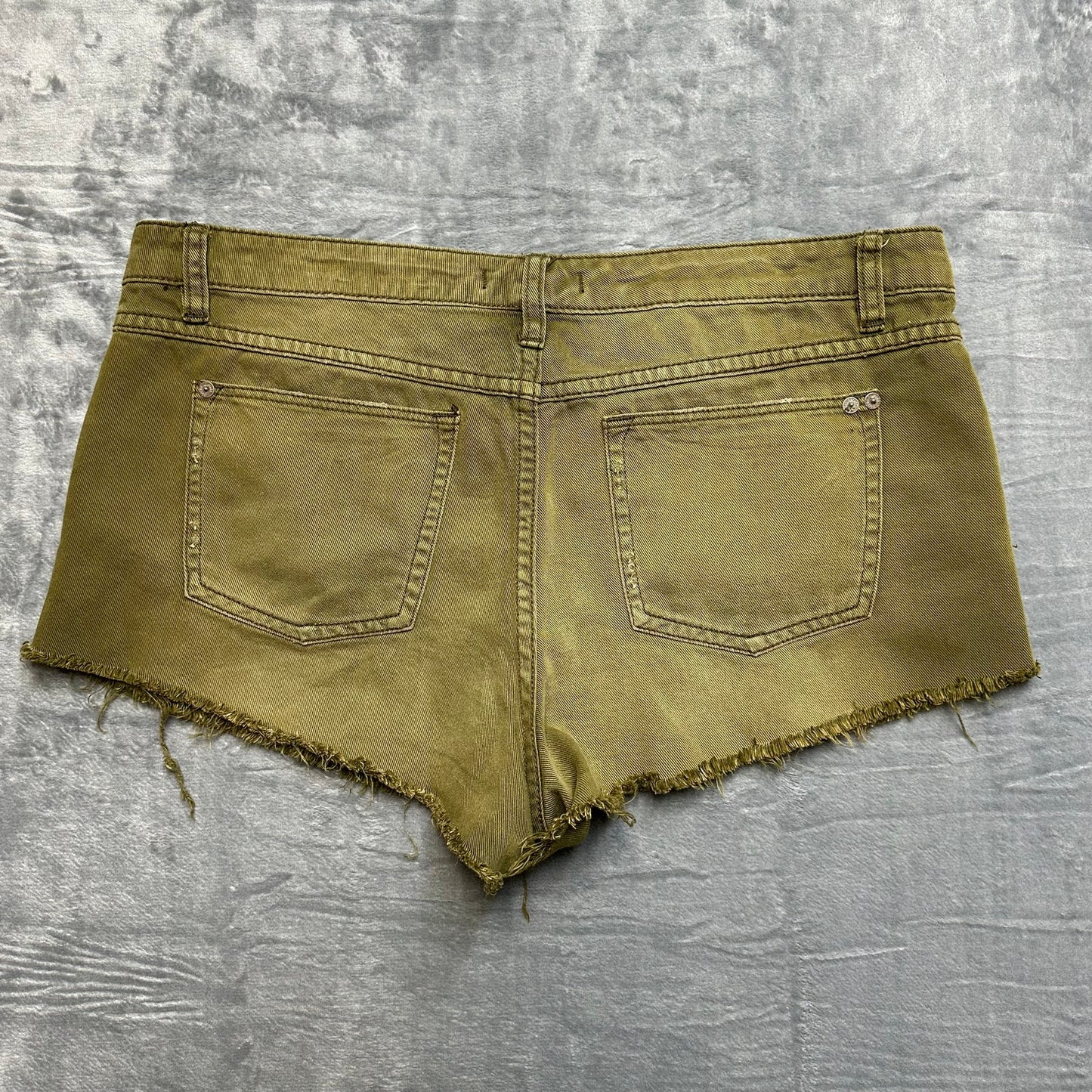 Free People Cut-Off Shorts Women's Size 31 Green Faded Denim