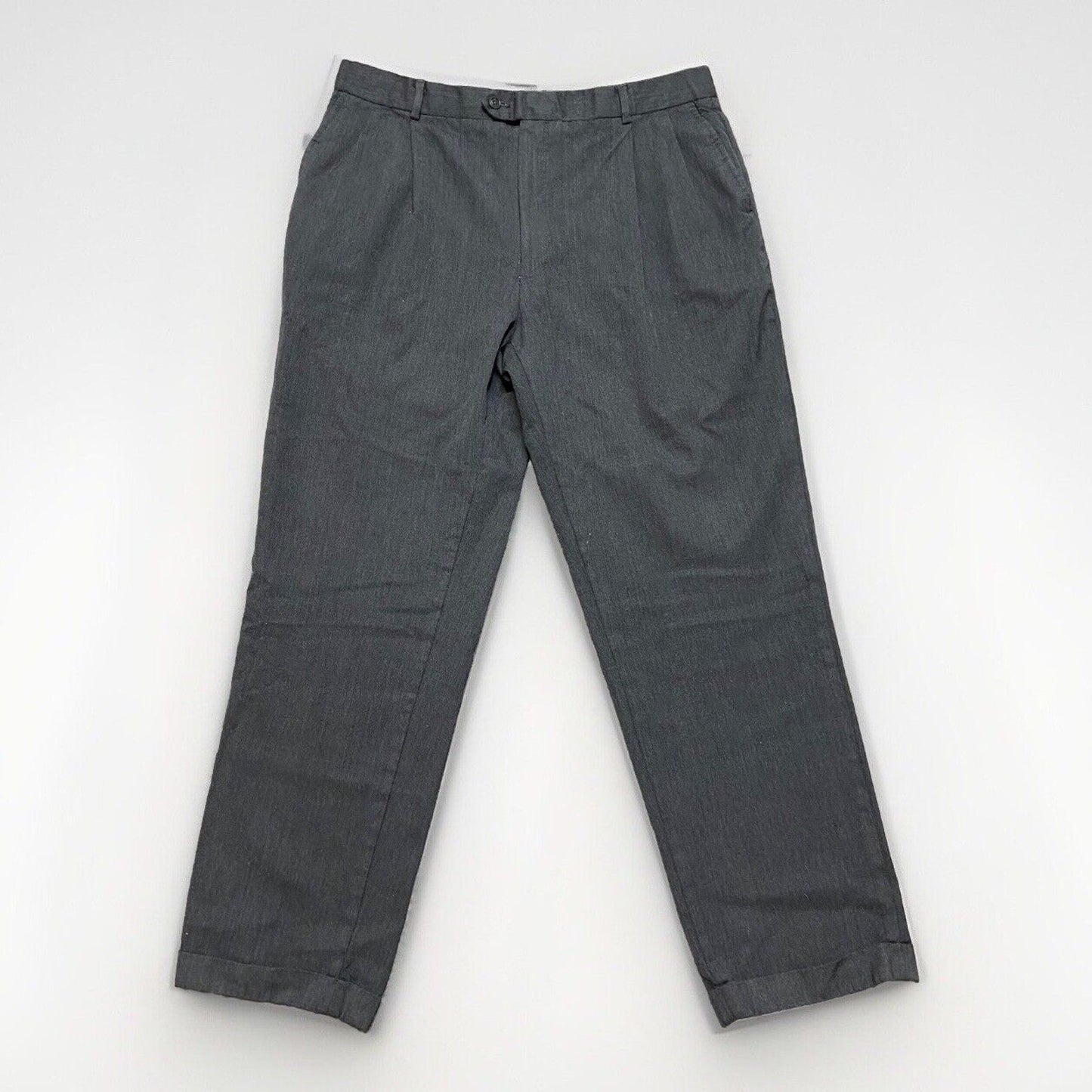 Linea Uomo Pleated Dress Pants Men's Size 40x34 Dark Gray Pants