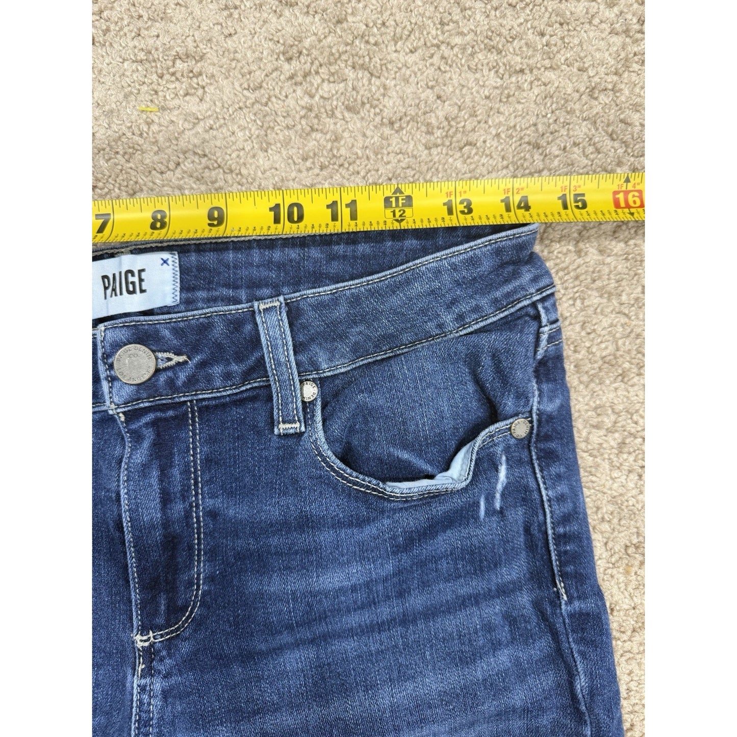 Paige Jeans Blue Denim Verdugo Ankle Skinny Dark Wash Stretch Modern Womens 29