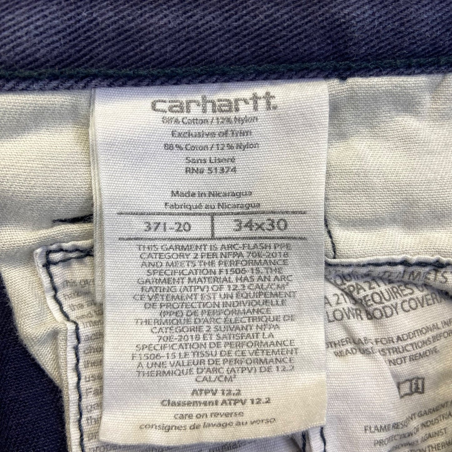 Carhartt Men's Straight Pants 34x30 Blue