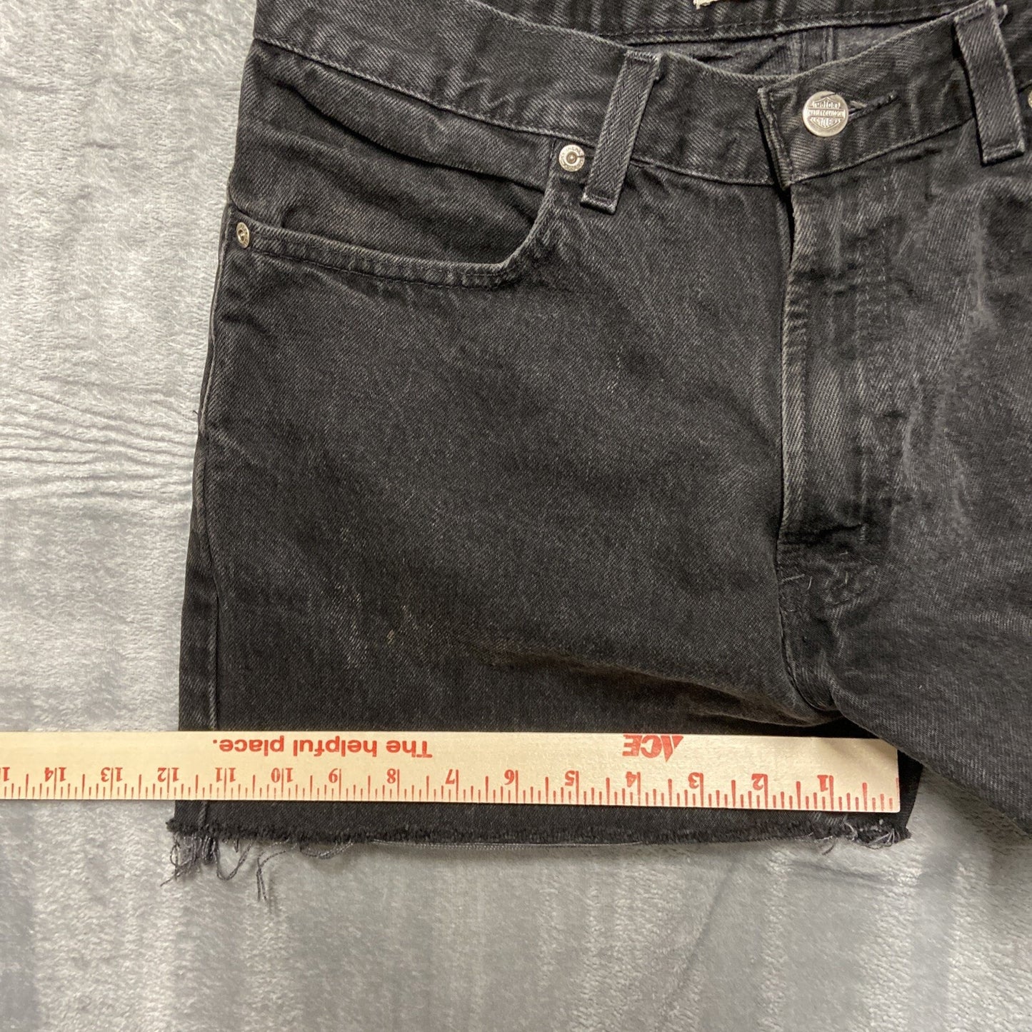 Harley Davidson Cut Off Jean Shorts Women's Size 10 Black Denim