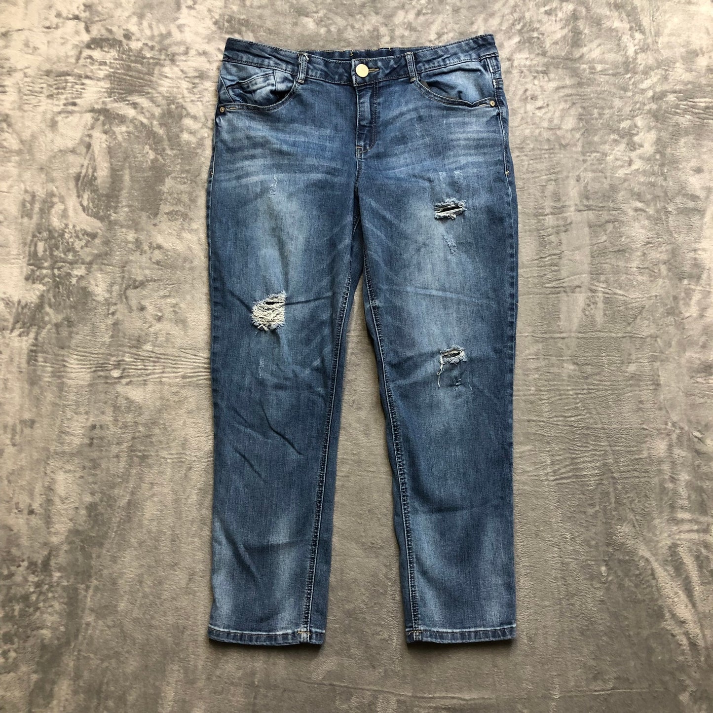 Vintage Democracy Distressed Skinny Jeans Women's Size 10 Light Blue Denim