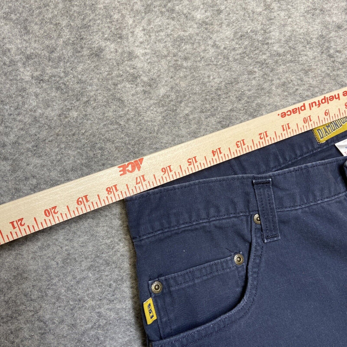 Diamond Gusset Straight Jeans Men's Size 37x30 Dark Blue Lynchburg Canvas Pants