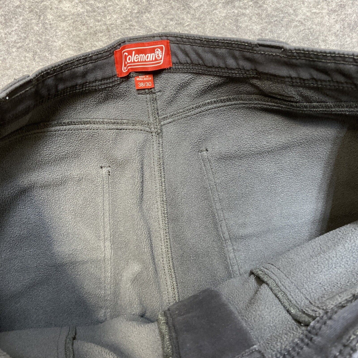 Lot of 2 Coleman Fleece Lined Cargo Pants Men's Size 38x30 Gray Brown Pants
