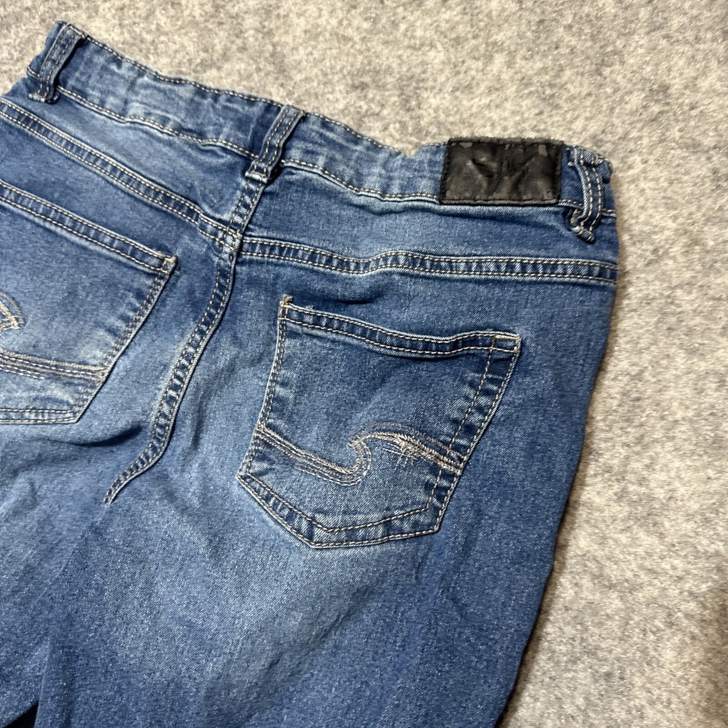 Silver Jeans Zane Youth Boys Adjustable Waist Jeans Sz 12 Blue Med Wash Denim