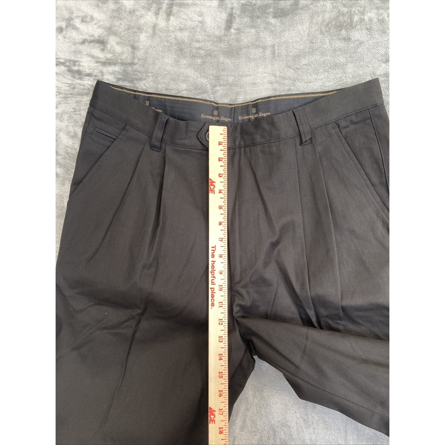 Ermenegildo Zegna Pleated Formal Dress Pants Men's 54 Black
