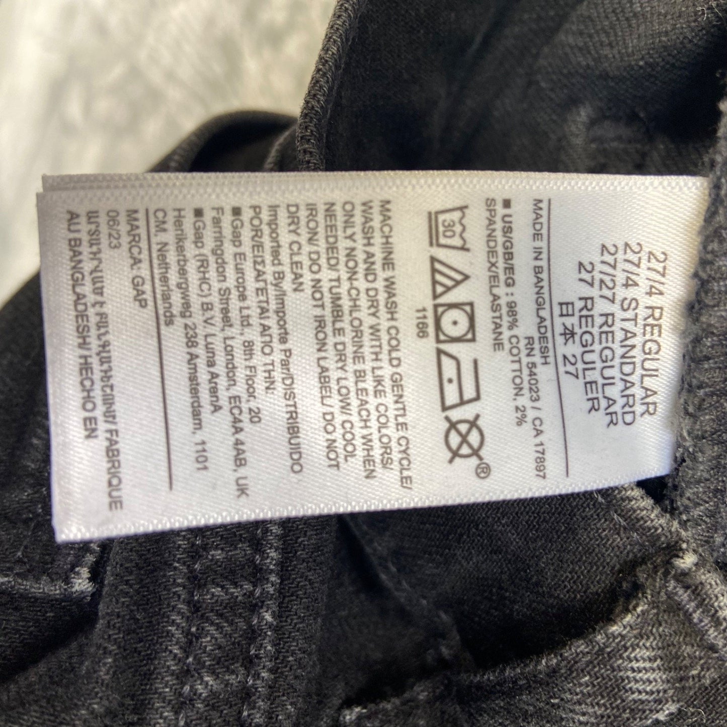 GAP Women's Vintage Slim Mid Rise Jeans Black Size 27 #534424