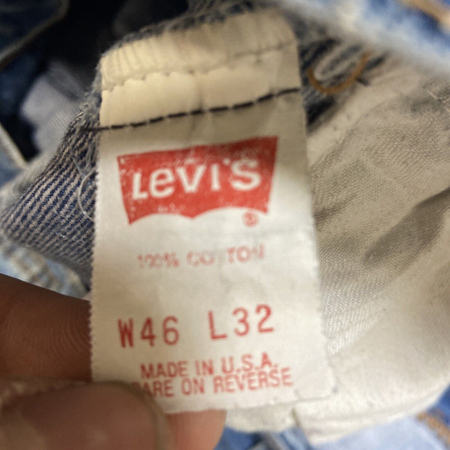 Vintage Levi's 505XX Regular Fit Jeans Men's Size 46x32 *44x29* Blue Hemmed