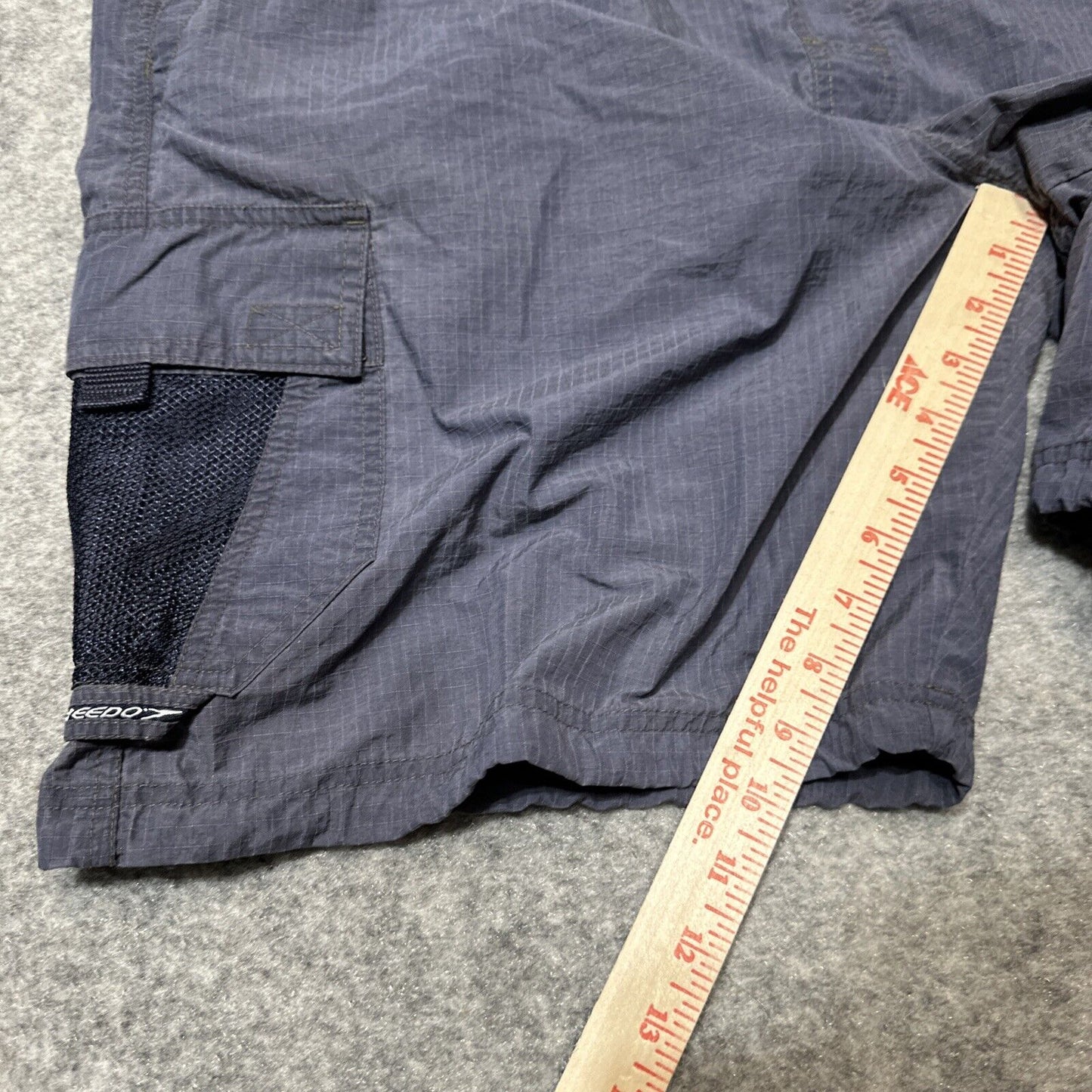 Speedo Men's Lined Swim Shorts Size L Gray Light Wash Shorts