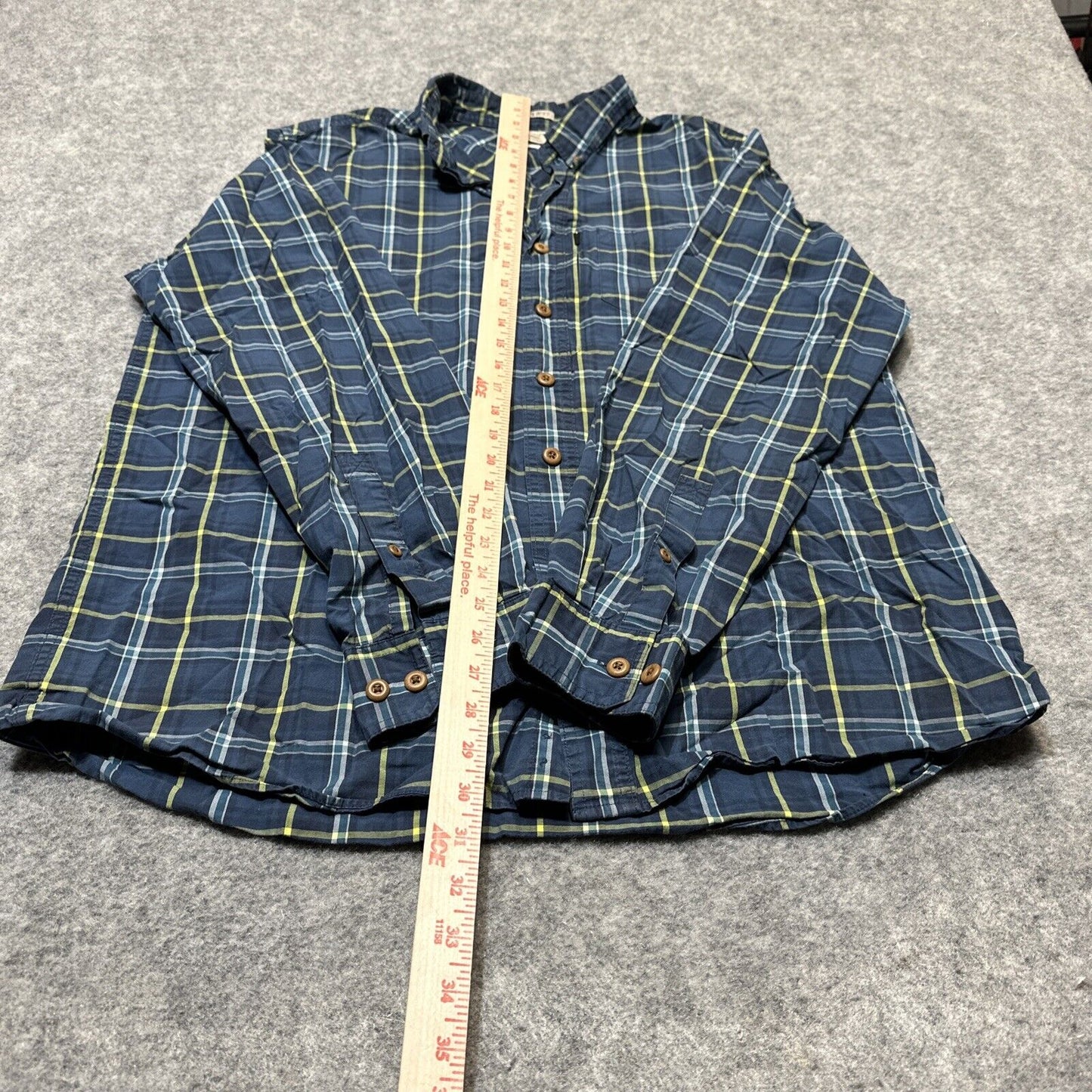 Duluth Trading Untucked Men's Slim Fit Button Up Long Sleeve Shirt Size XLT Blue