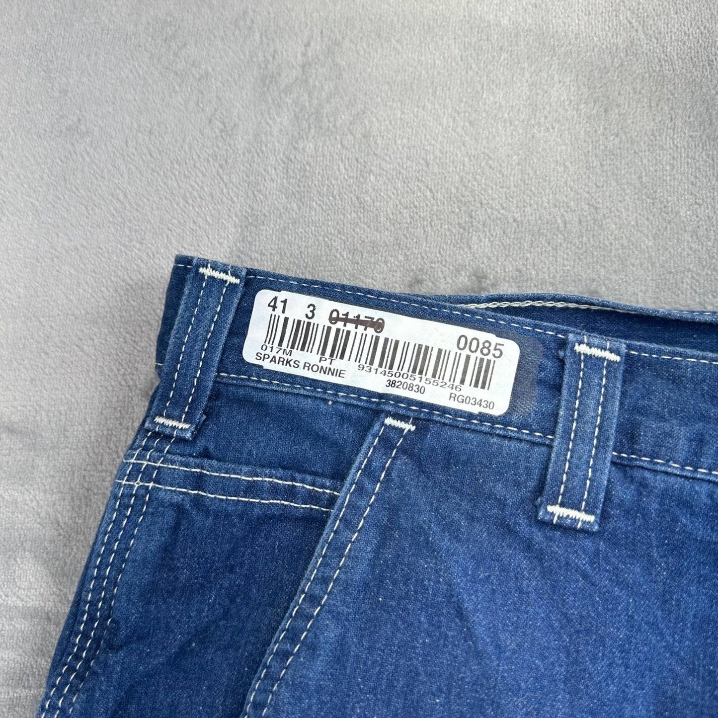Carhartt Men's Dungaree Fit Straight Jeans 34x30 Blue Dark Wash #2028