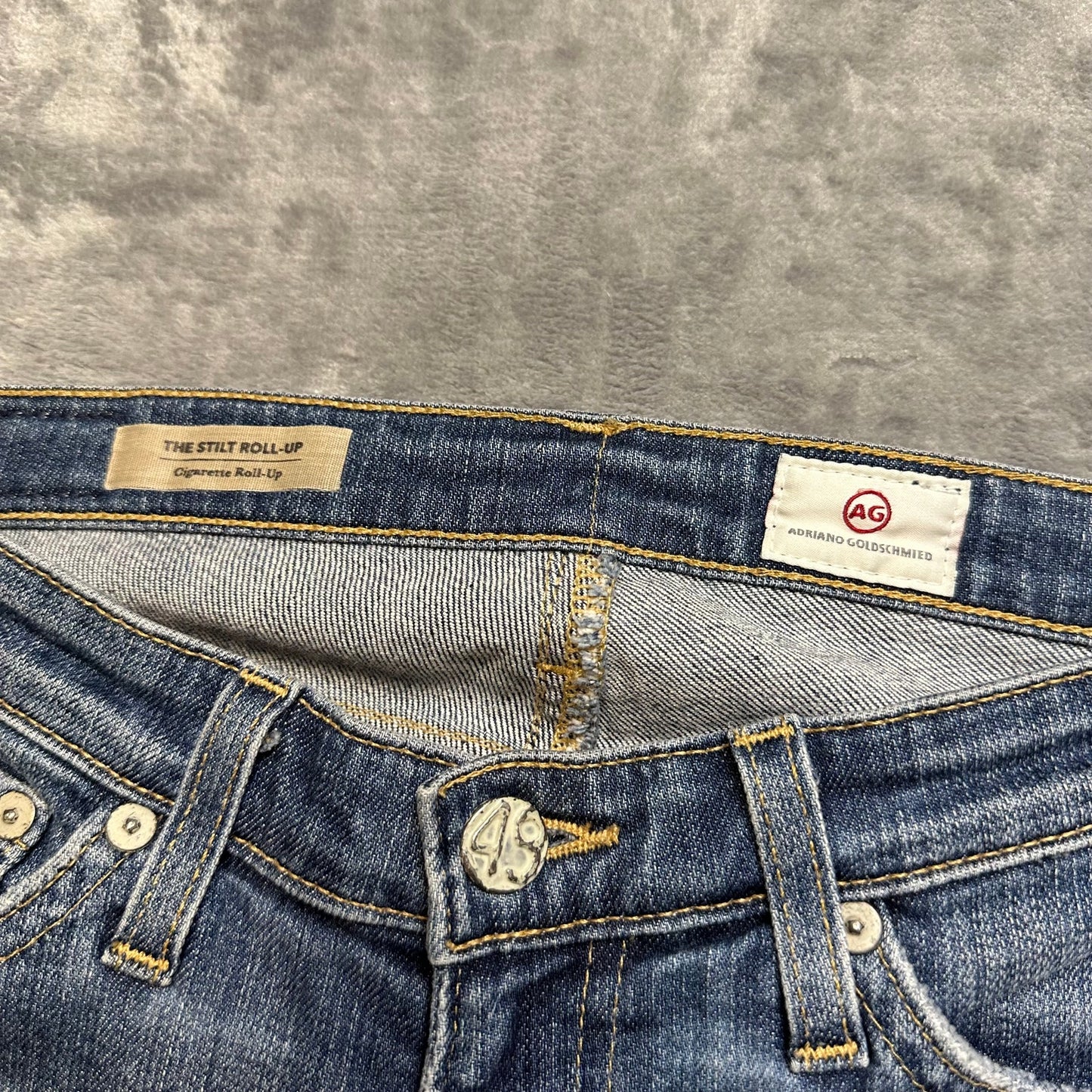 Adriano Goldschmied The Stilt Roll Up Distressed Skinny Jeans Women's Sz 25 Blue