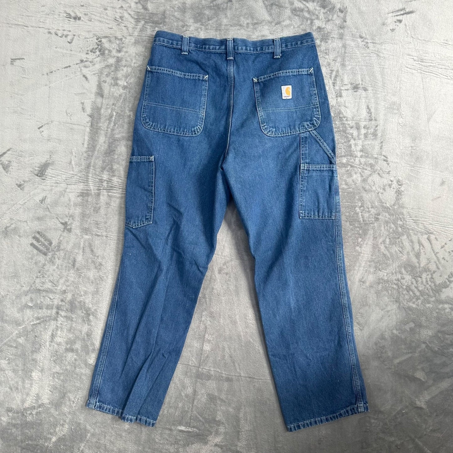 Carhartt Men's Dungaree Fit Straight Jeans 34x30 Blue Denim