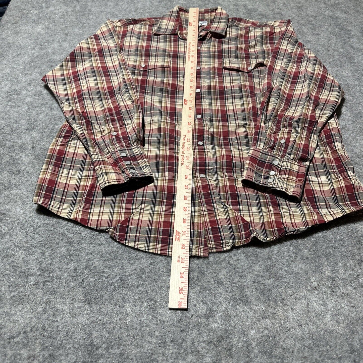 Carhartt Relaxed Fit Men's Plaid Snap Button Up Long Sleeve Shirt Size L