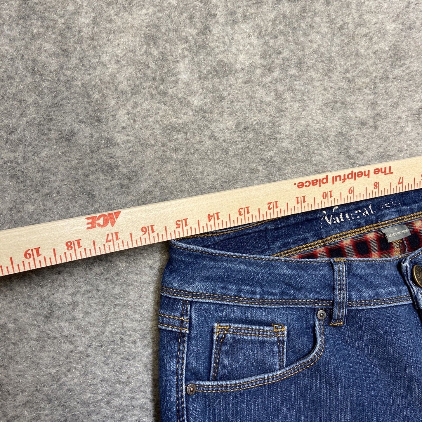 Natural Reflections Flannel Lined Straight Jeans Women's Size 6 Dark Blue