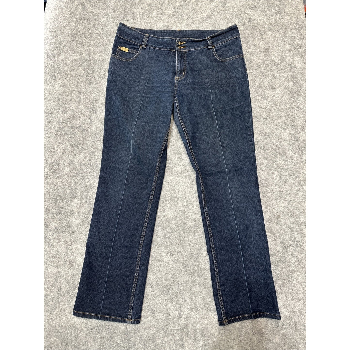 Fubu Women's Straight Leg Jeans Size 15/16 Blue Dark Denim