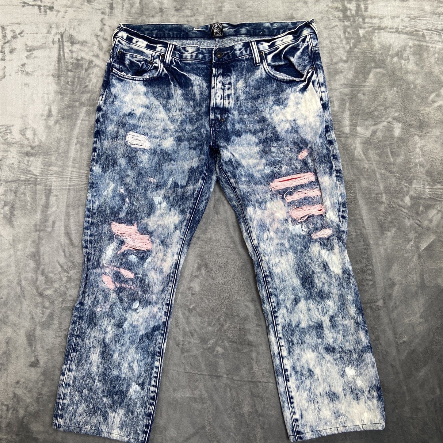 PRPS Distressed Straight Jeans Men's Size 40 Blue Denim