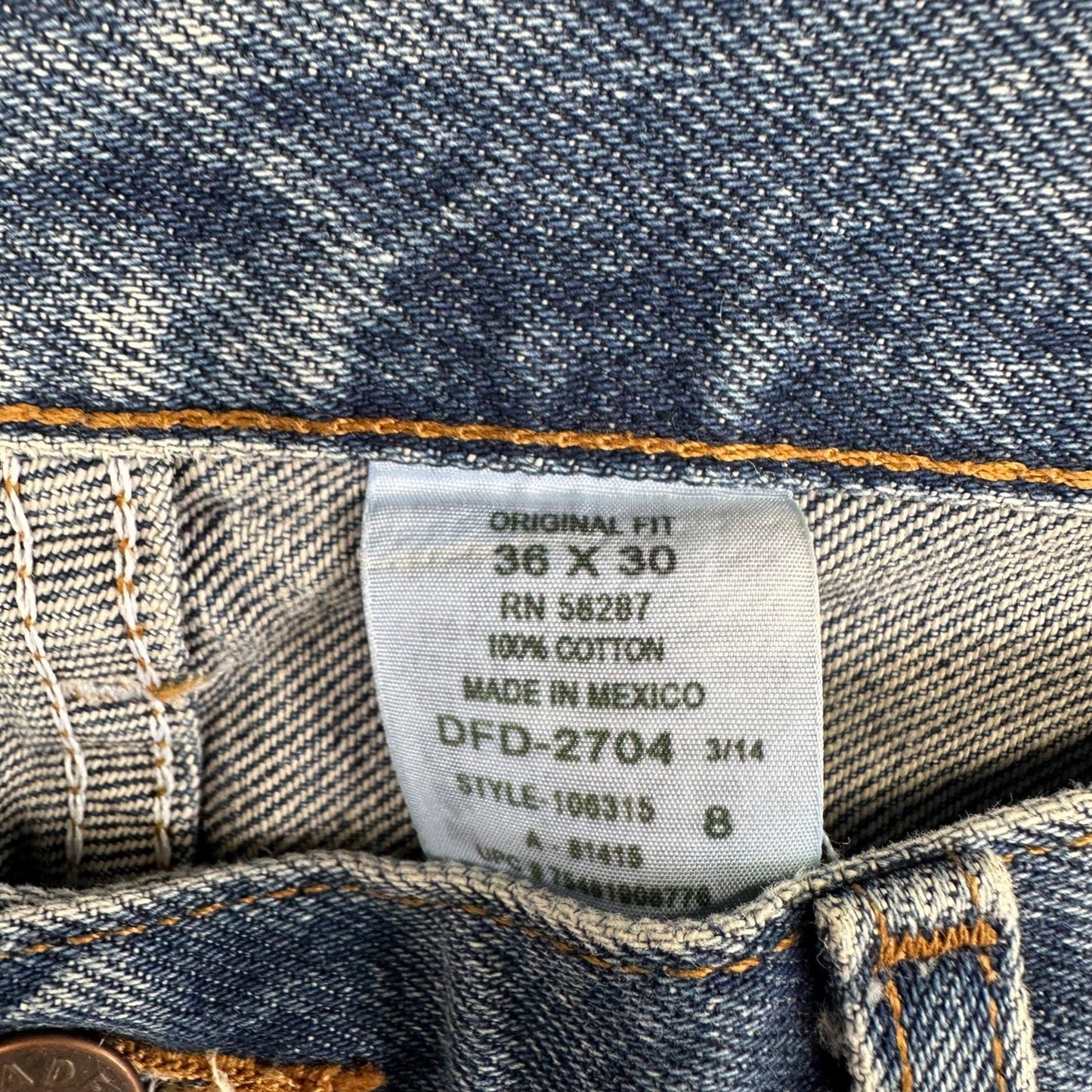 Vintage Faded Glory Men's Straight Jeans 36x30 Blue Denim #2013