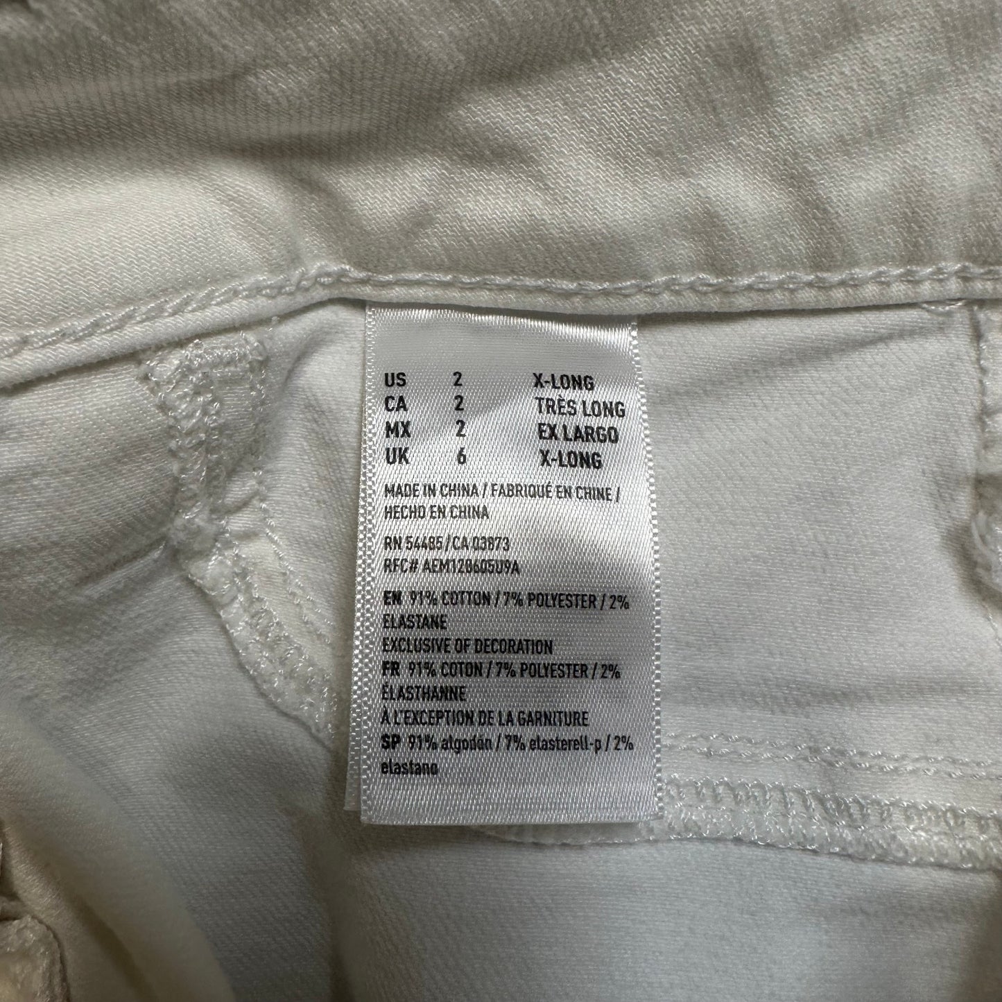 American Eagle Super Stretch X Jegging Crop Jeans Women 2 XLong White Distressed