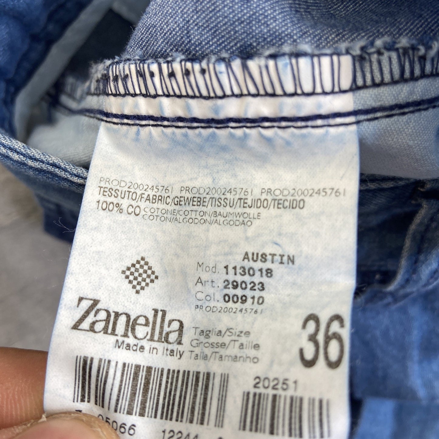 Vintage Zanella Pleated Straight Jeans Men's Size 36 Blue Denim