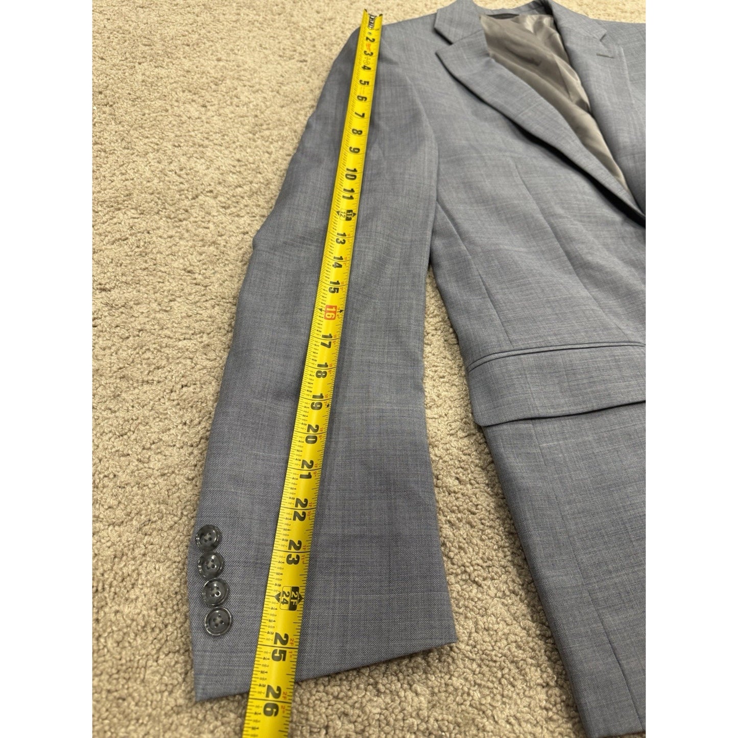 Calvin Klein Blazer Sport Coat Suit Jacket Men's Size 36 Large Gray Two Button