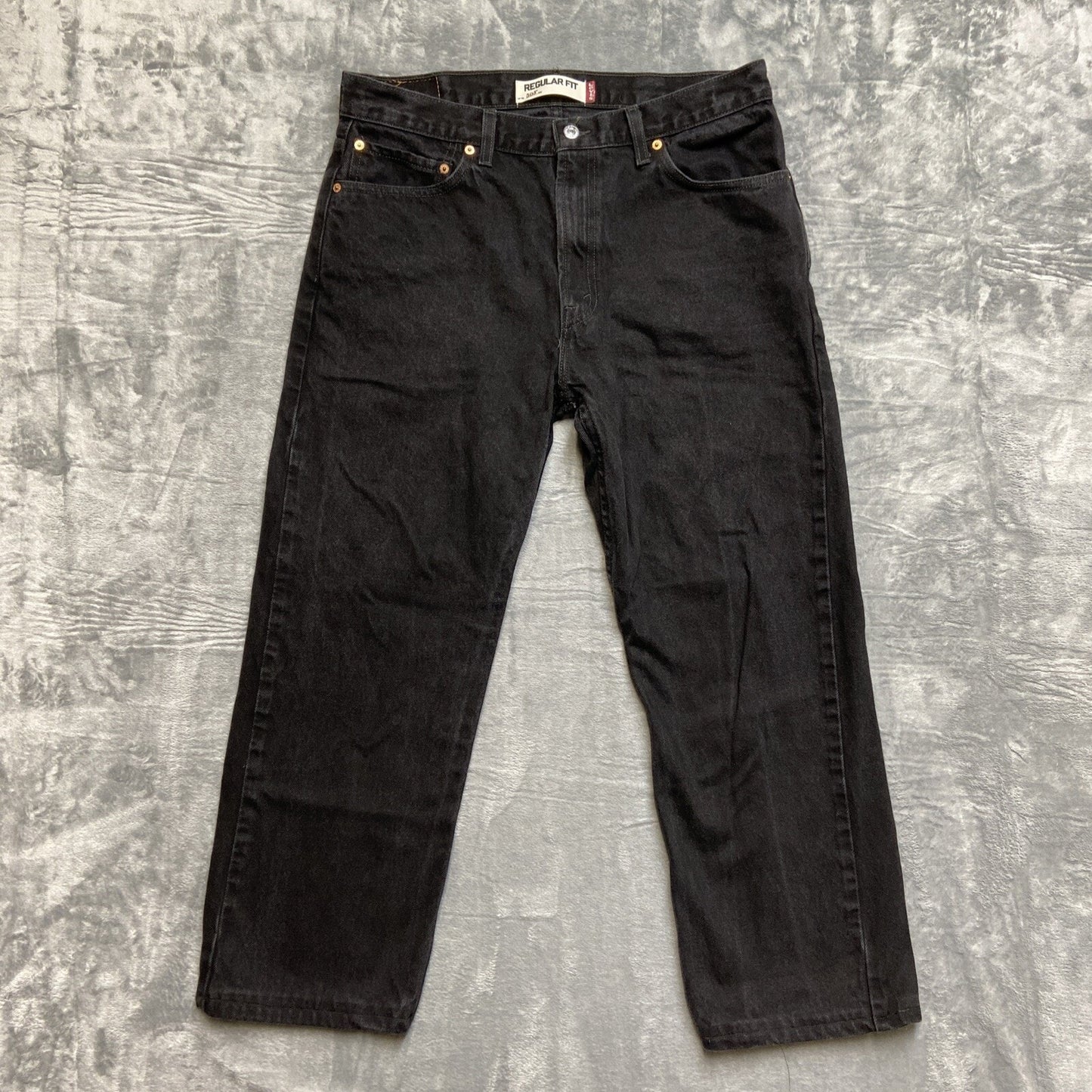 Vintage Levi's 505 Regular Fit Jeans Men's Size 36x30 Black Denim Hemmed*
