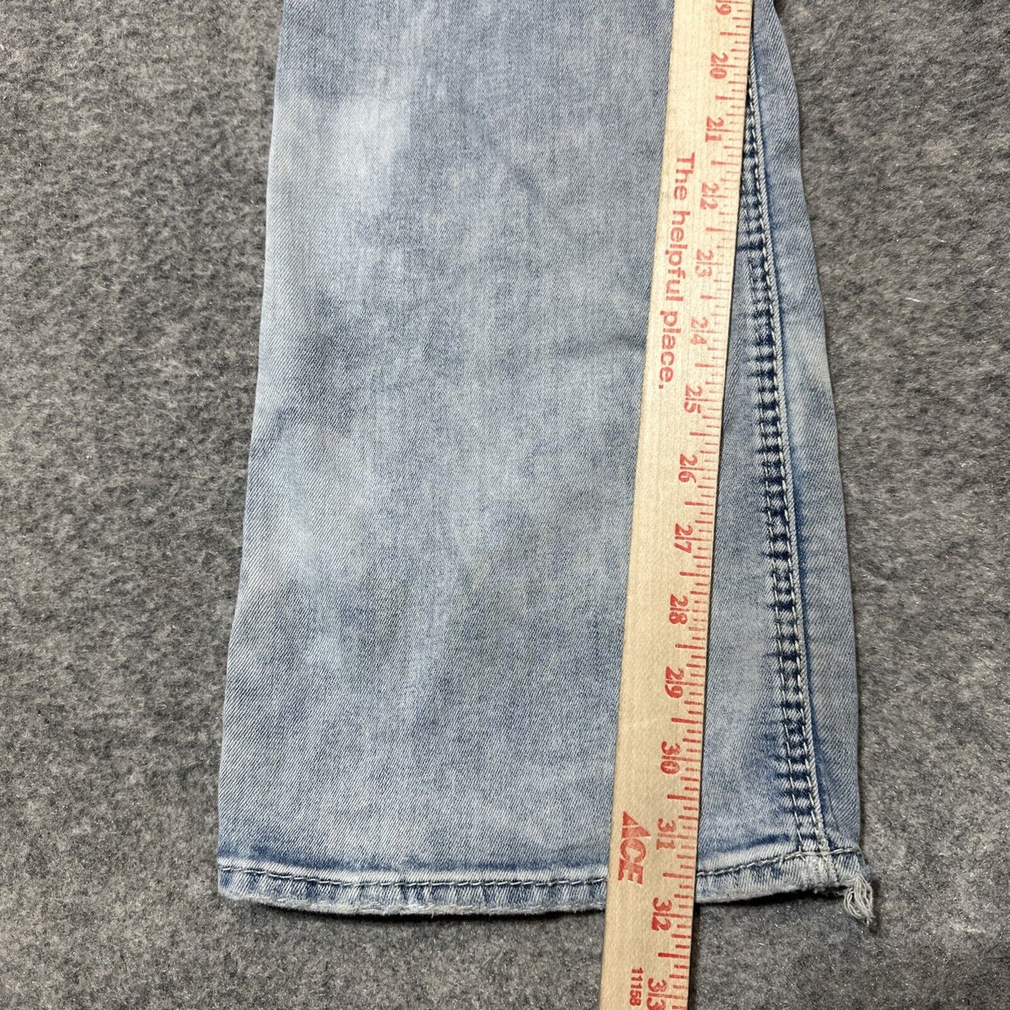Silver Jeans Suki Mid Boot Distressed Jeans Women's Size 29/33 Blue Acid Wash