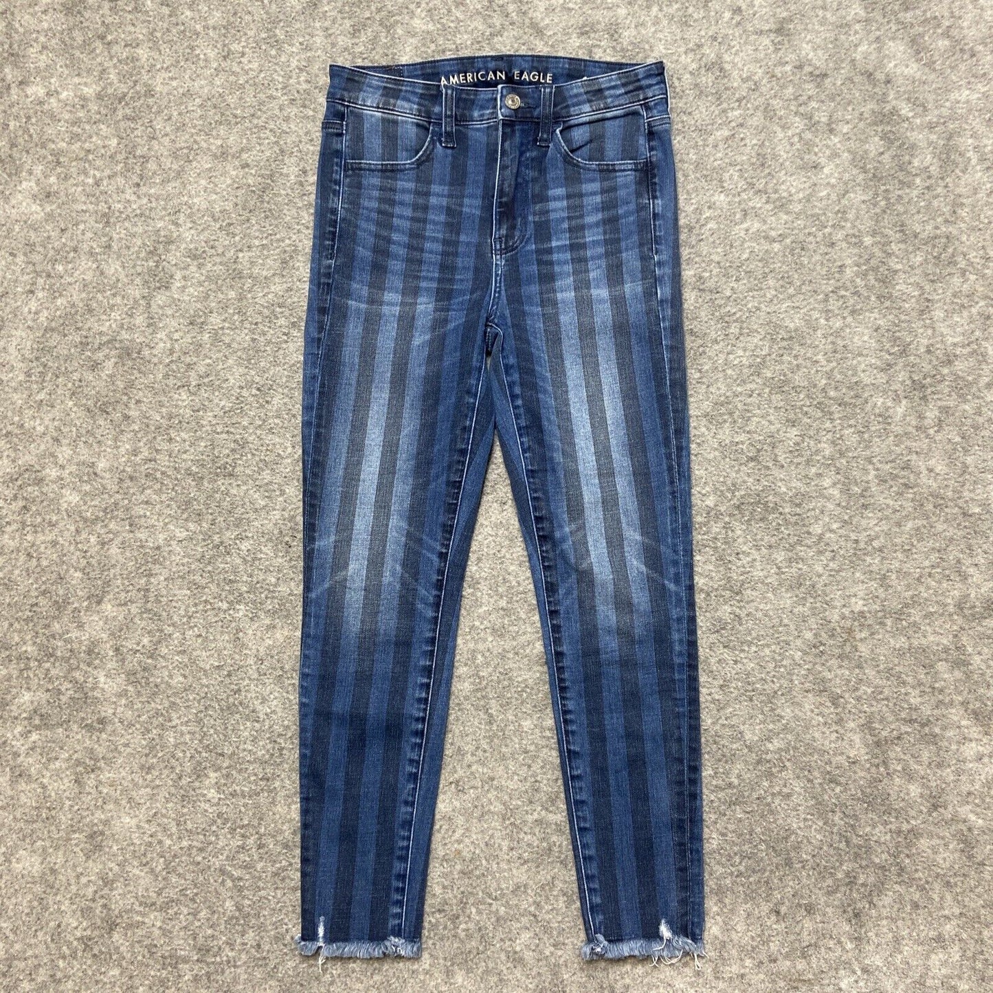 American Eagle Next Level Stretch Super Hi Rise Jegging Crop Size 2 Short Stripe