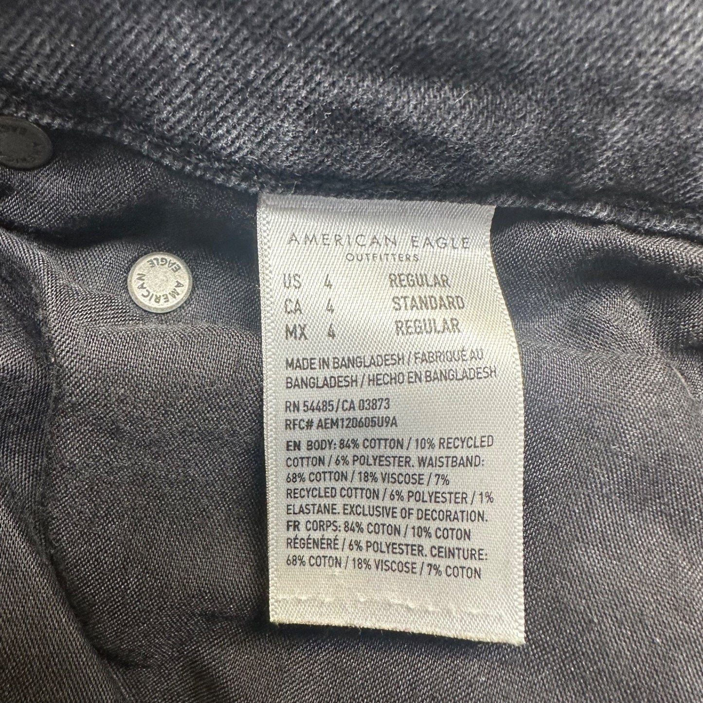 American Eagle Women's Highest Rise 90s Boyfriend Jeans Size 4 Black #534424