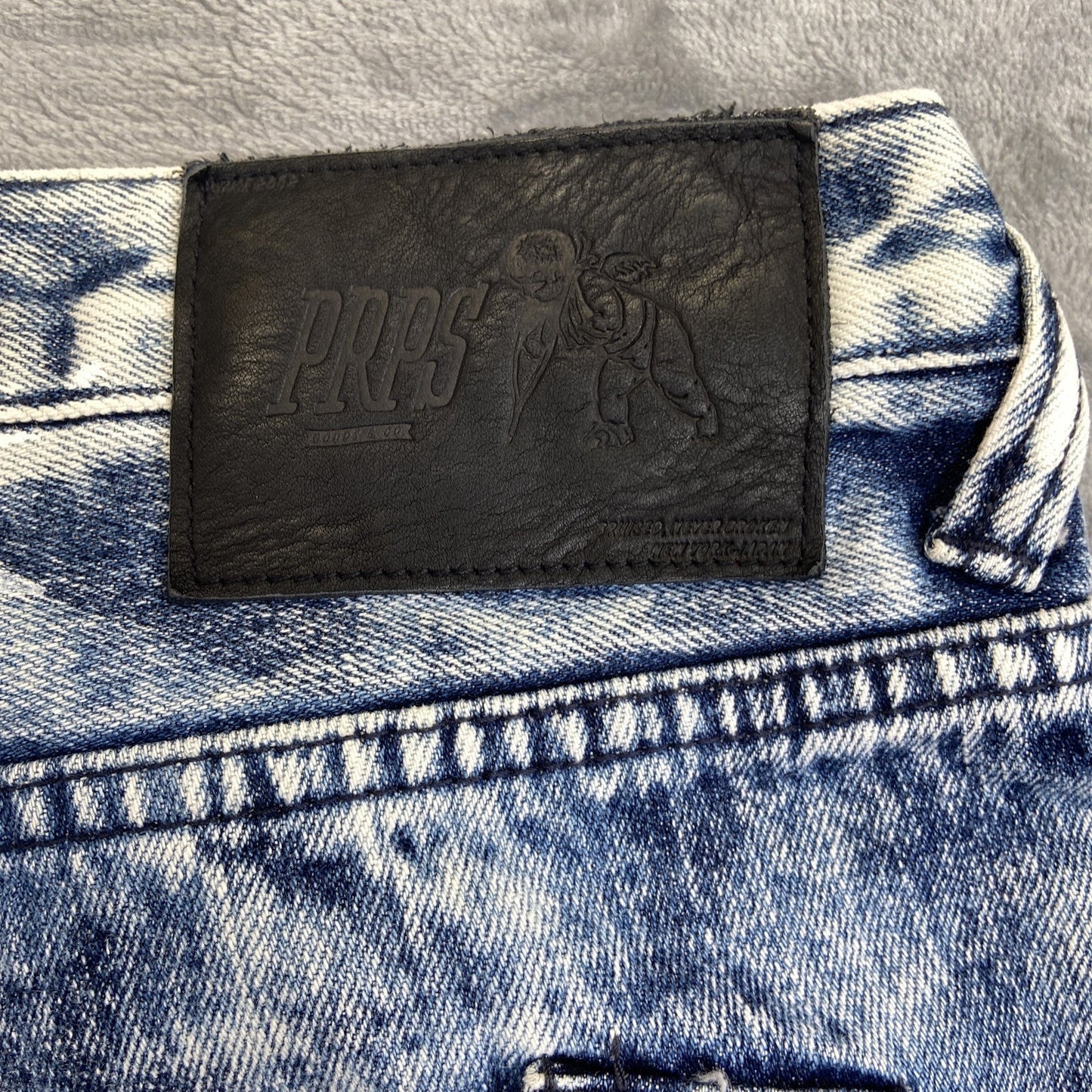PRPS Distressed Straight Jeans Men's Size 40 Blue Denim