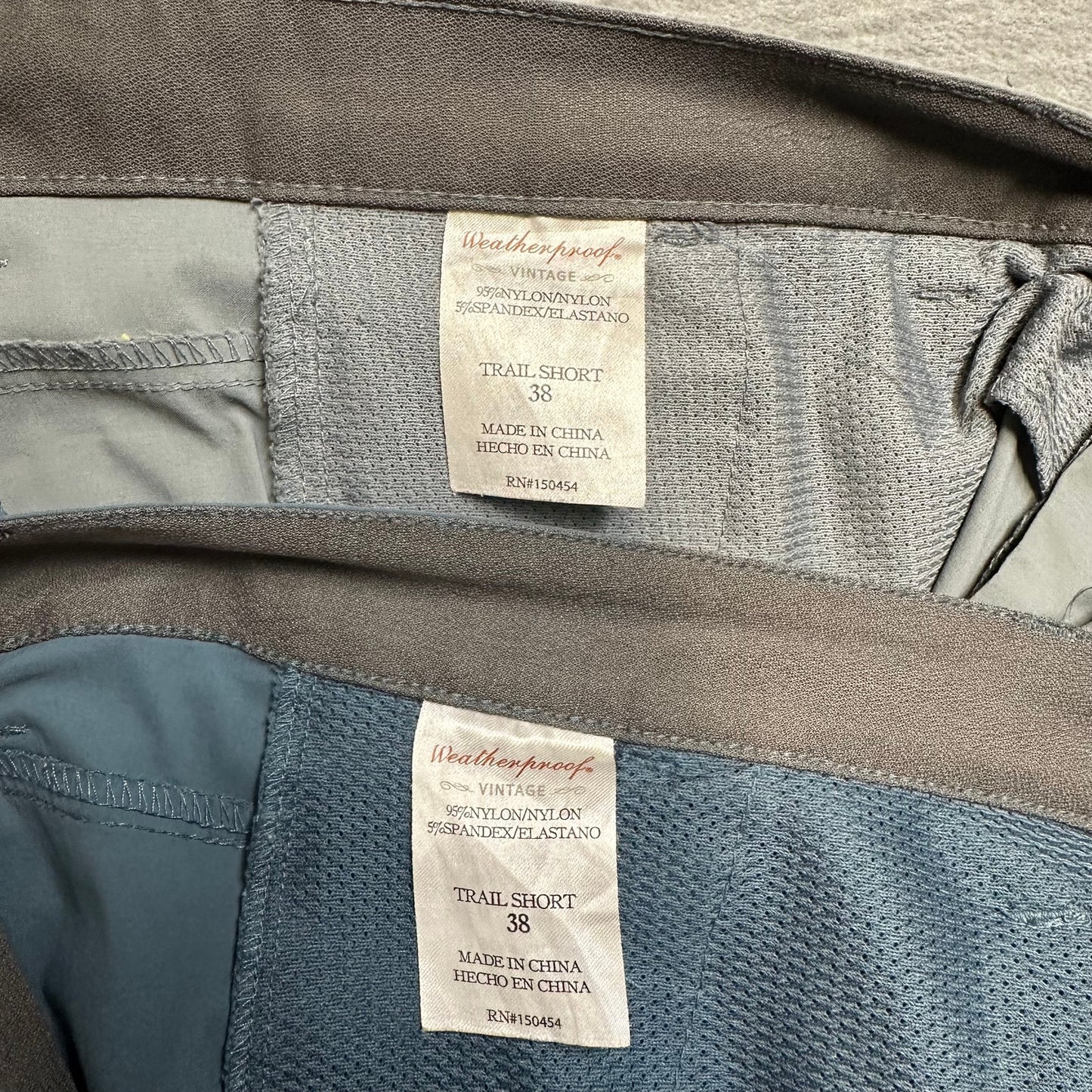 Lot of 2 Weatherproof Men's Chino Shorts Size 38 Blue Gray