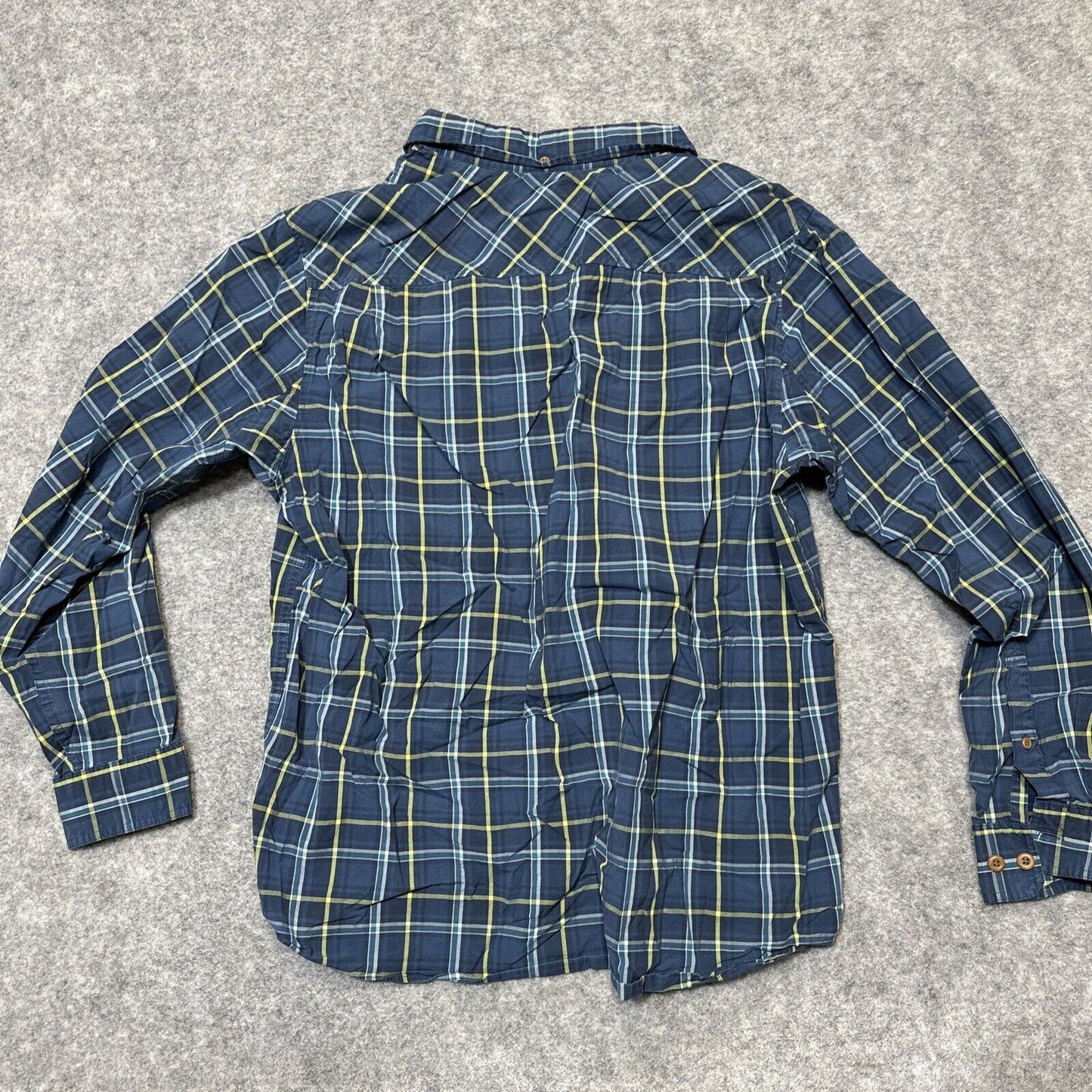 Duluth Trading Untucked Men's Slim Fit Button Up Long Sleeve Shirt Size XLT Blue