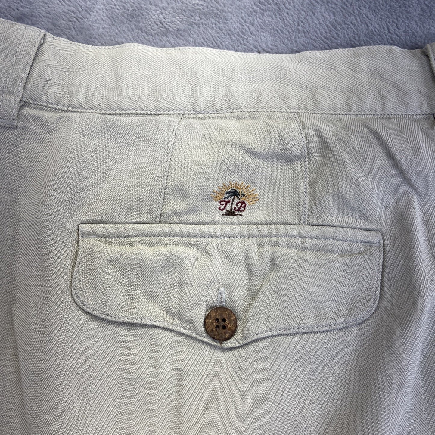 Tommy Bahama Relax Summer Shorts Pleated Silk Shorts Men's Size 38 Beige