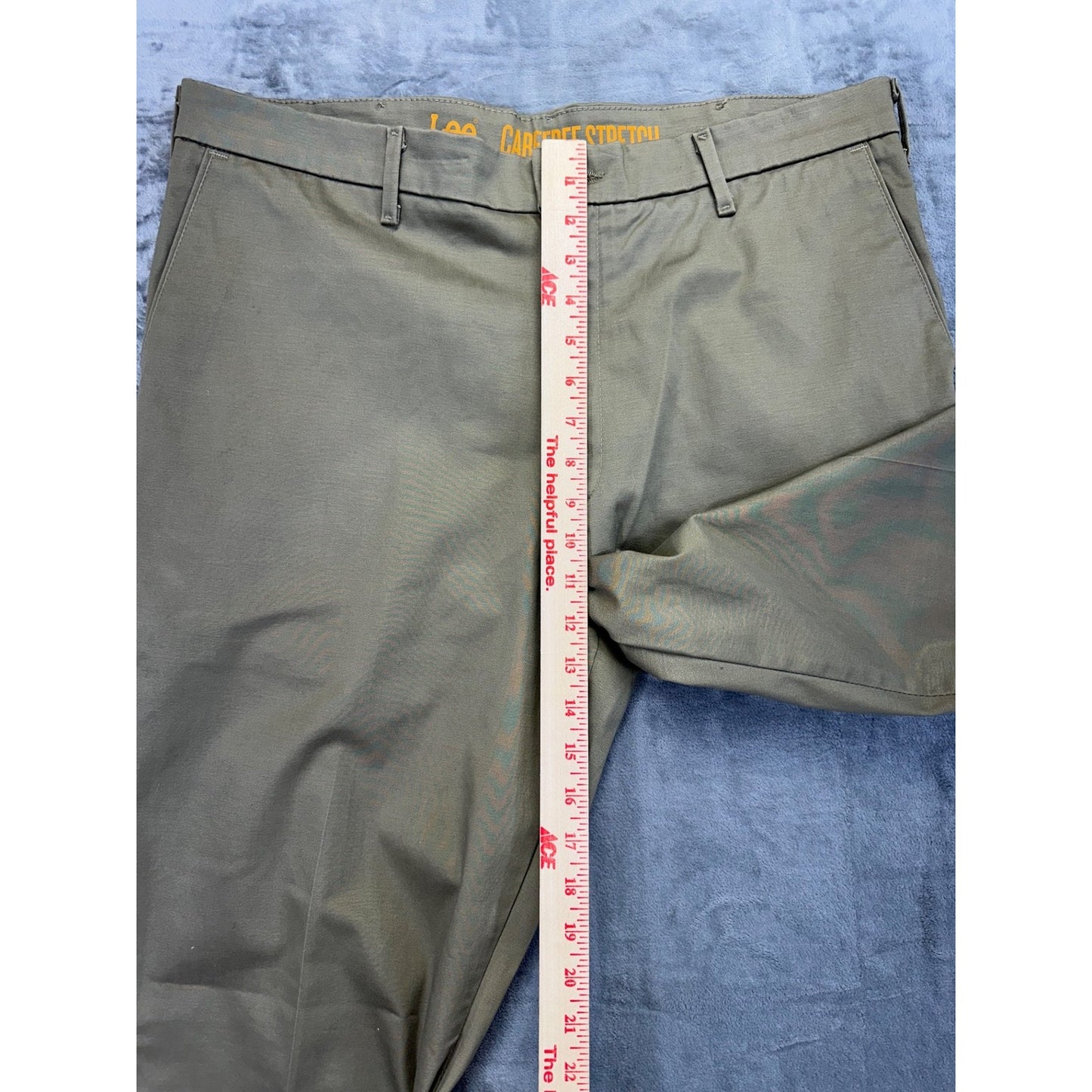Lee Men's Carefree Stretch Straight Pants 36x34 Khaki
