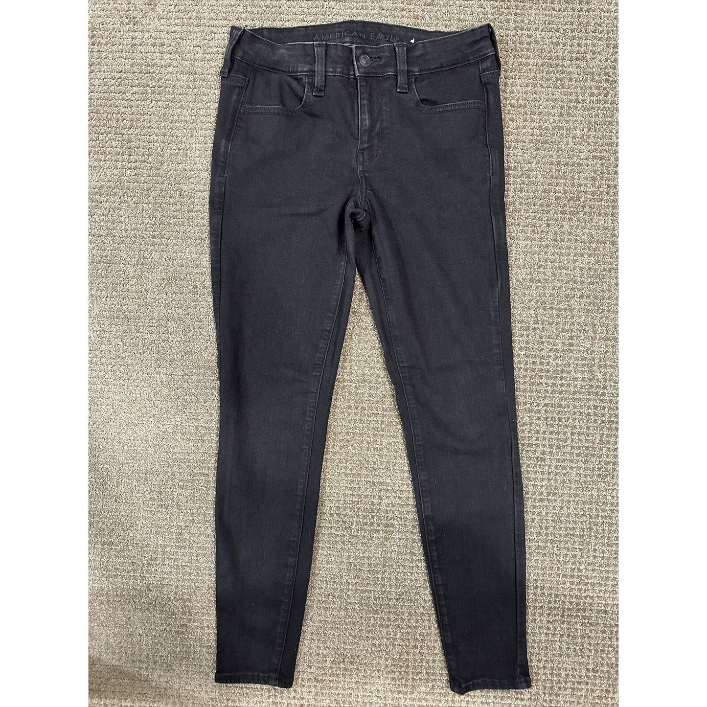 American Eagle Jeans Women's Size 4R Mid Rise Next Level Stretch Black Jeans