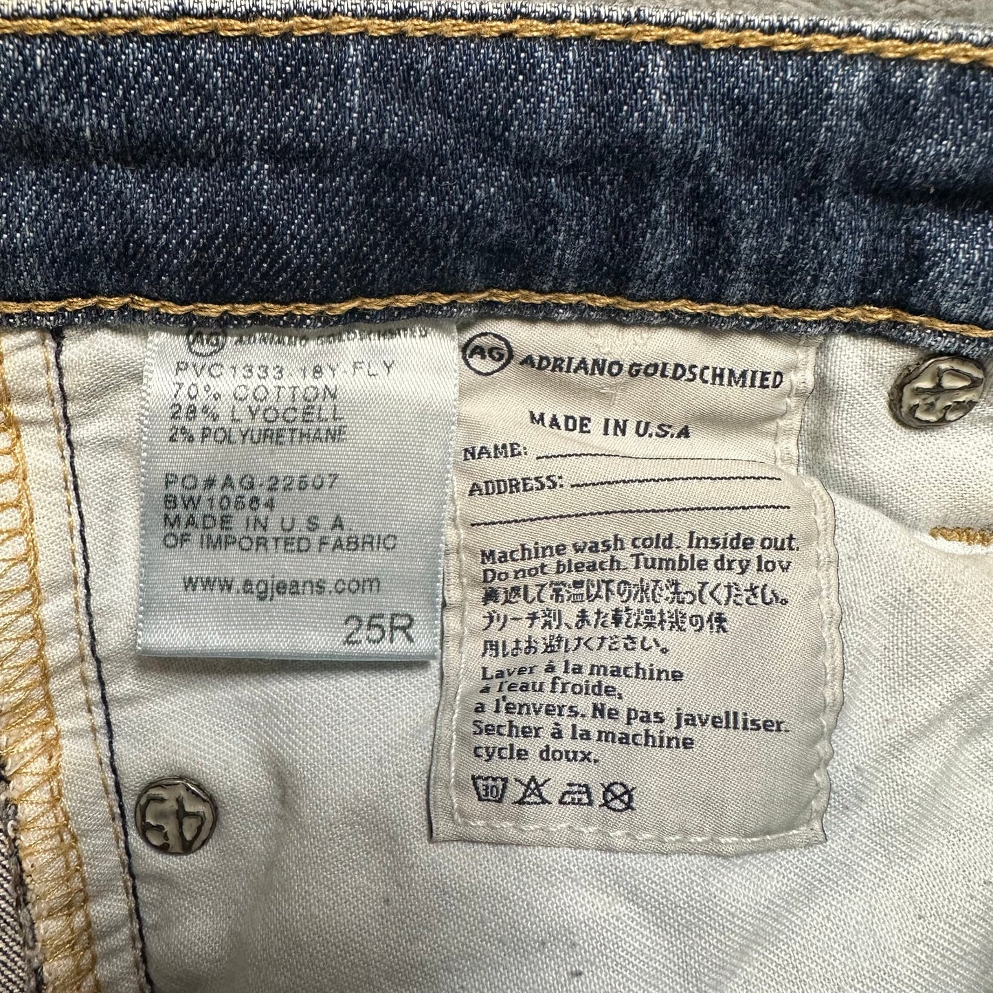 Adriano Goldschmied The Stilt Roll Up Distressed Skinny Jeans Women's Sz 25 Blue