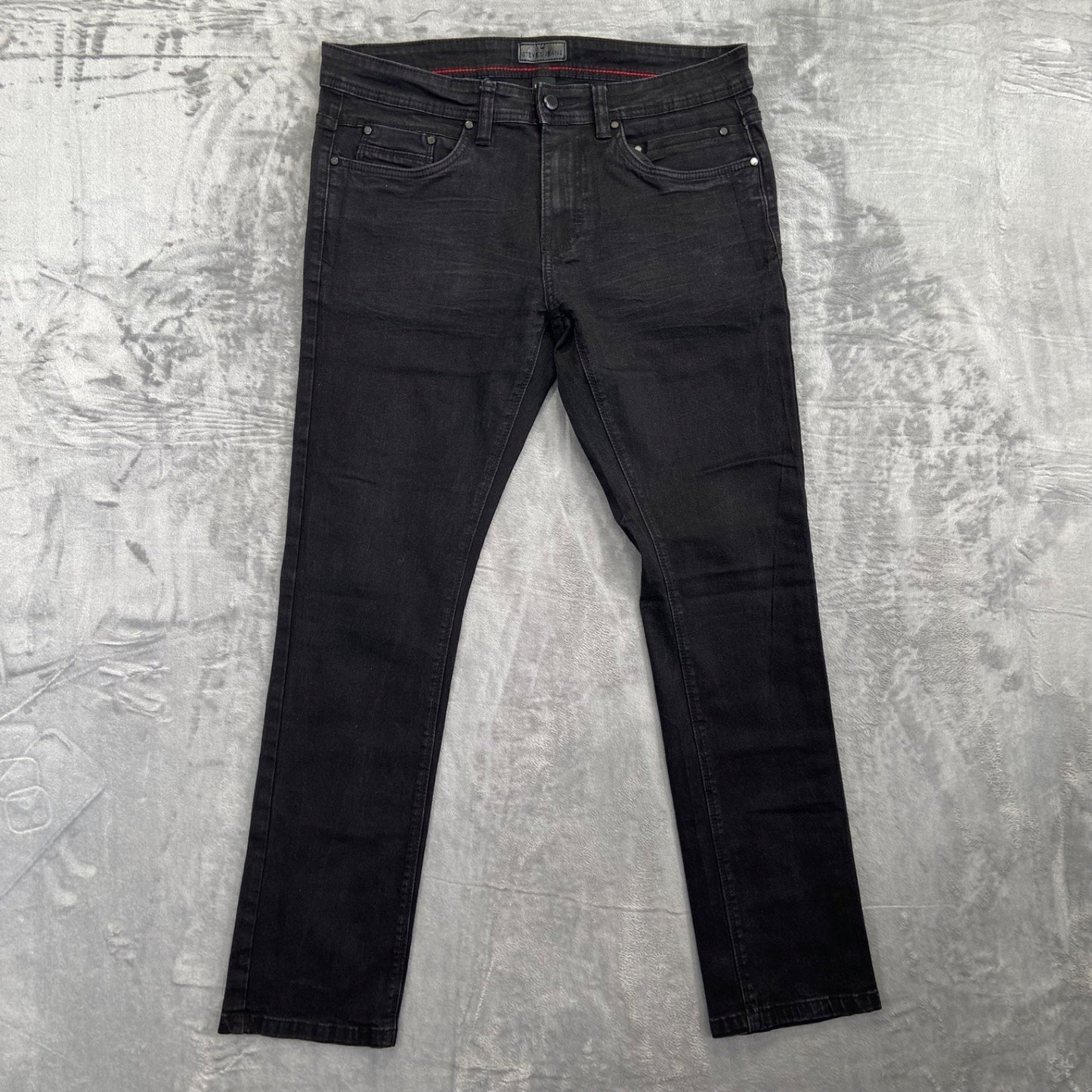 Steve's Jeans Men's Black Slim Fit Jeans Size 32/32 Cotton Blend #534424