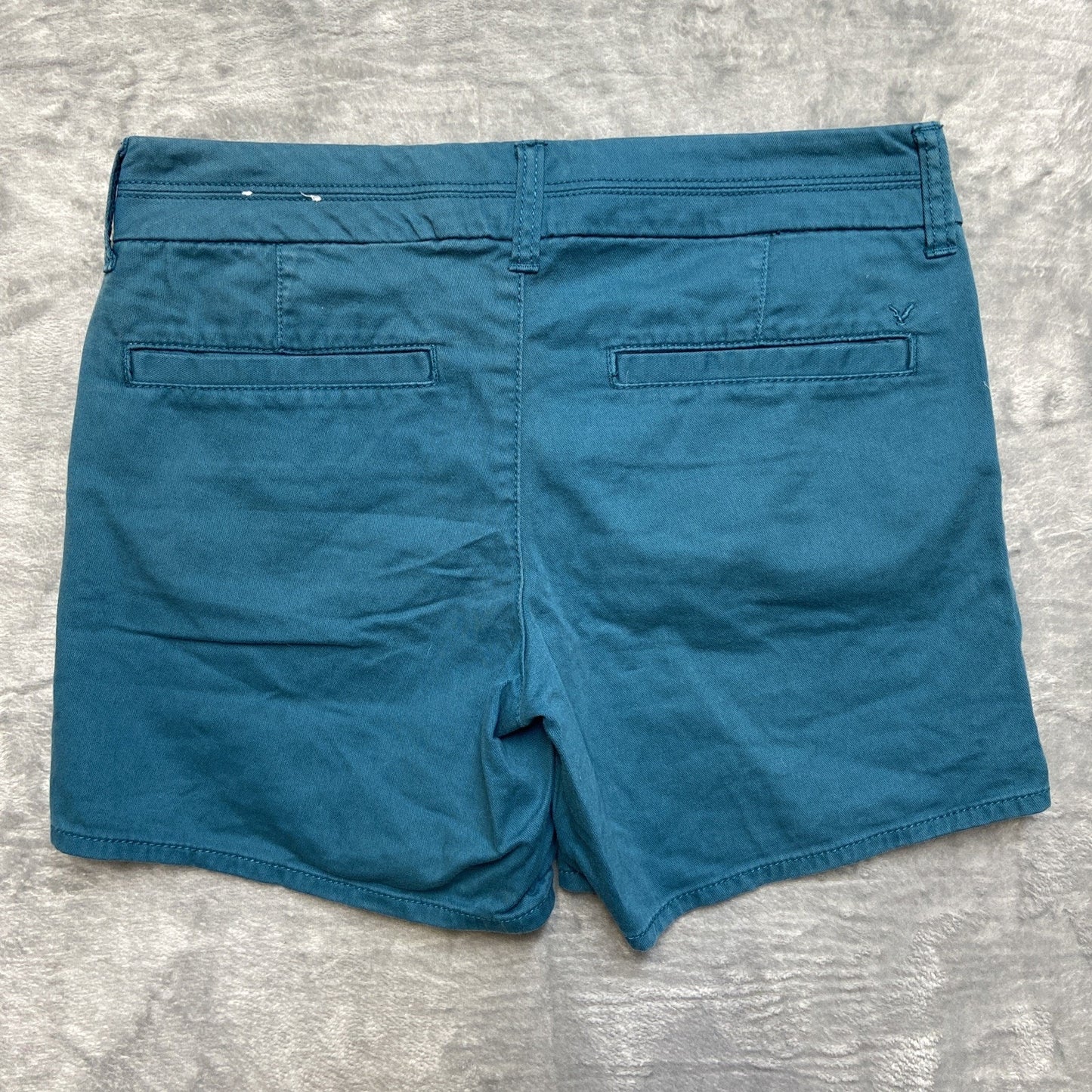 American Eagle Stretch Midi Chino Shorts Women's Size 6 Blue Teal