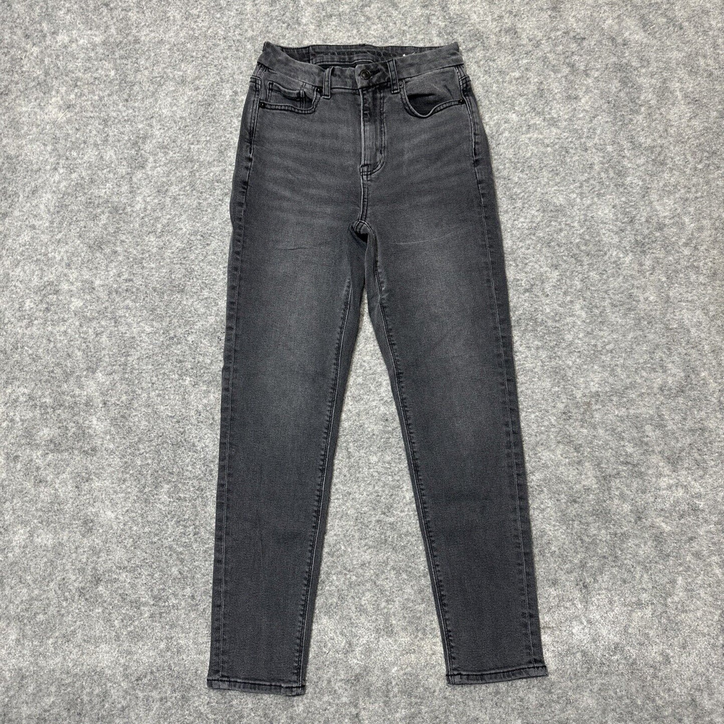 American Eagle Stretch Women's Curvy Mom Jeans Size 00 Black Dark Wash Denim