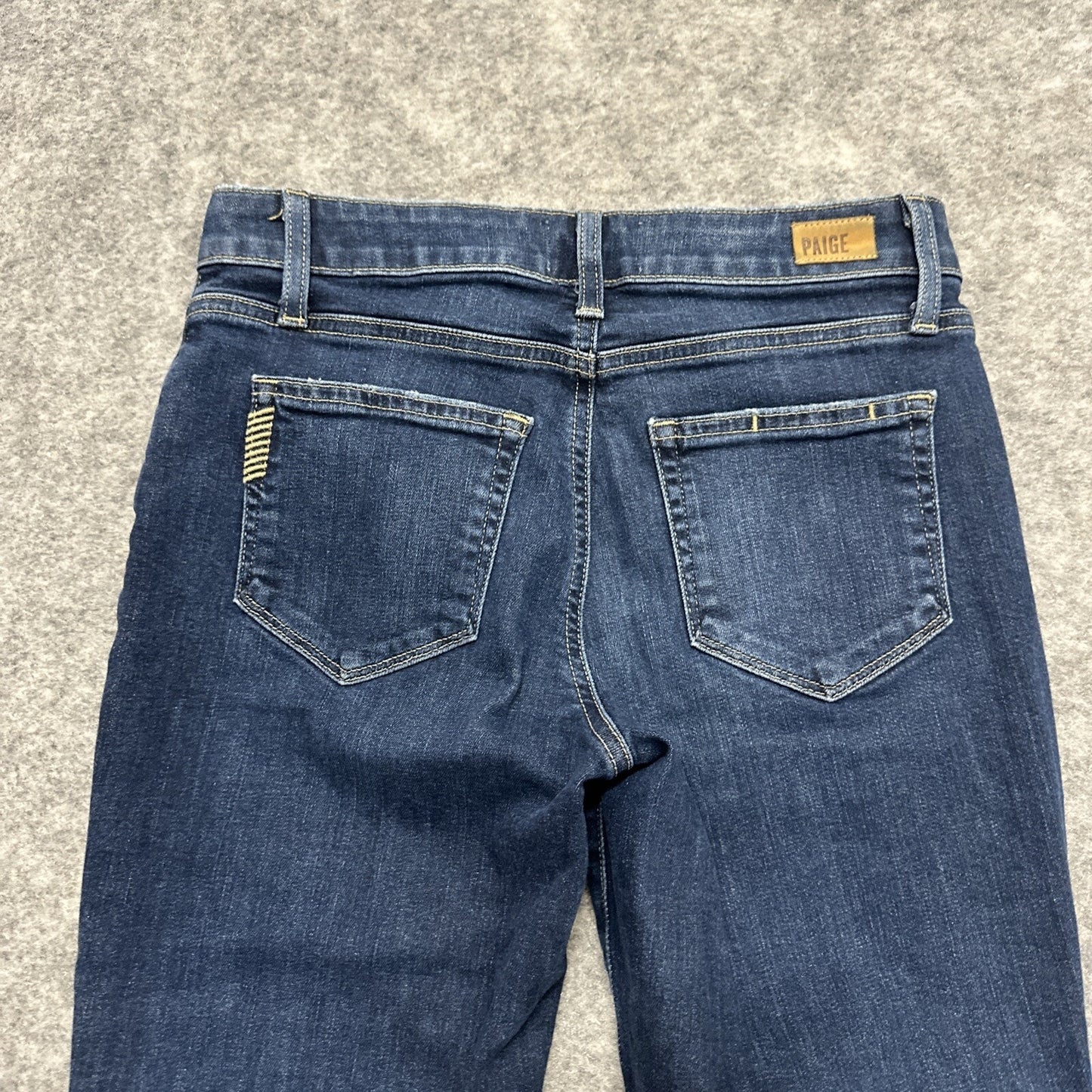 Paige Brigitte Distressed Skinny Jeans Womens 24 Blue Dark Wash Stretch Denim