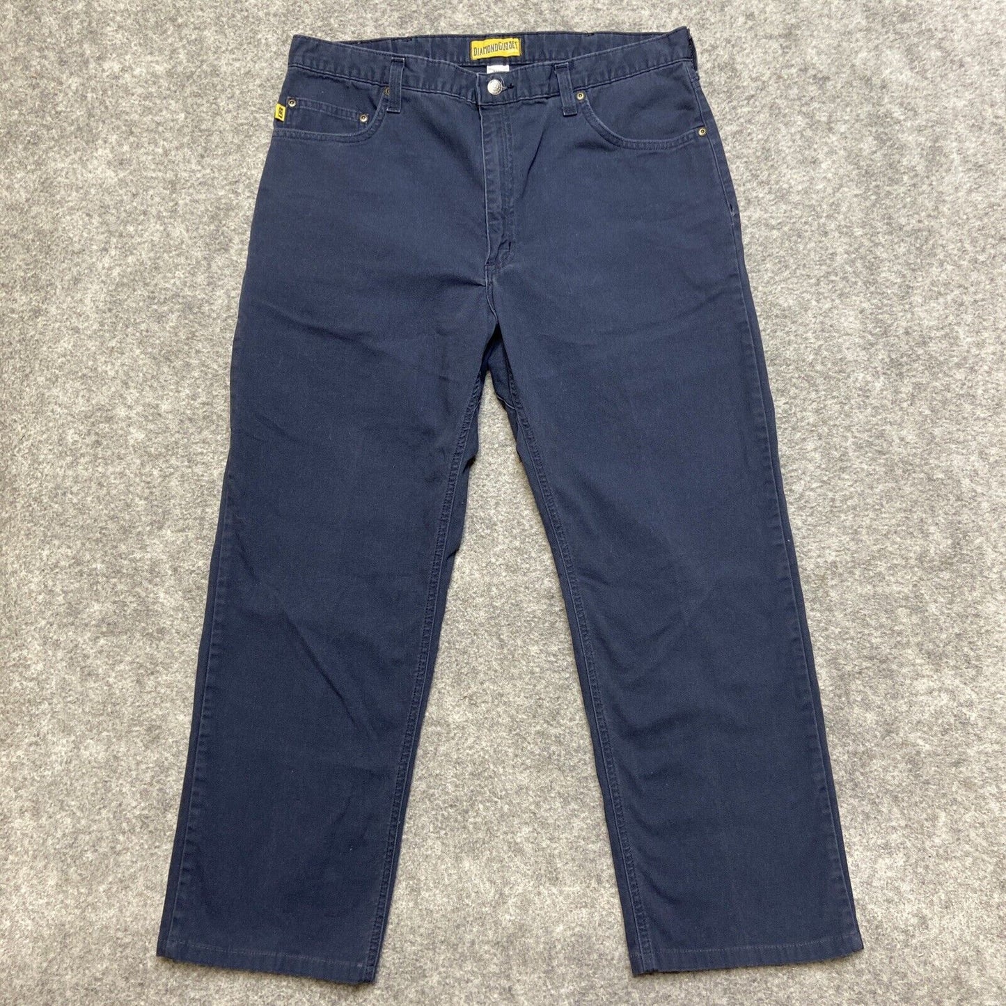 Diamond Gusset Straight Jeans Men's Size 37x30 Dark Blue Lynchburg Canvas Pants