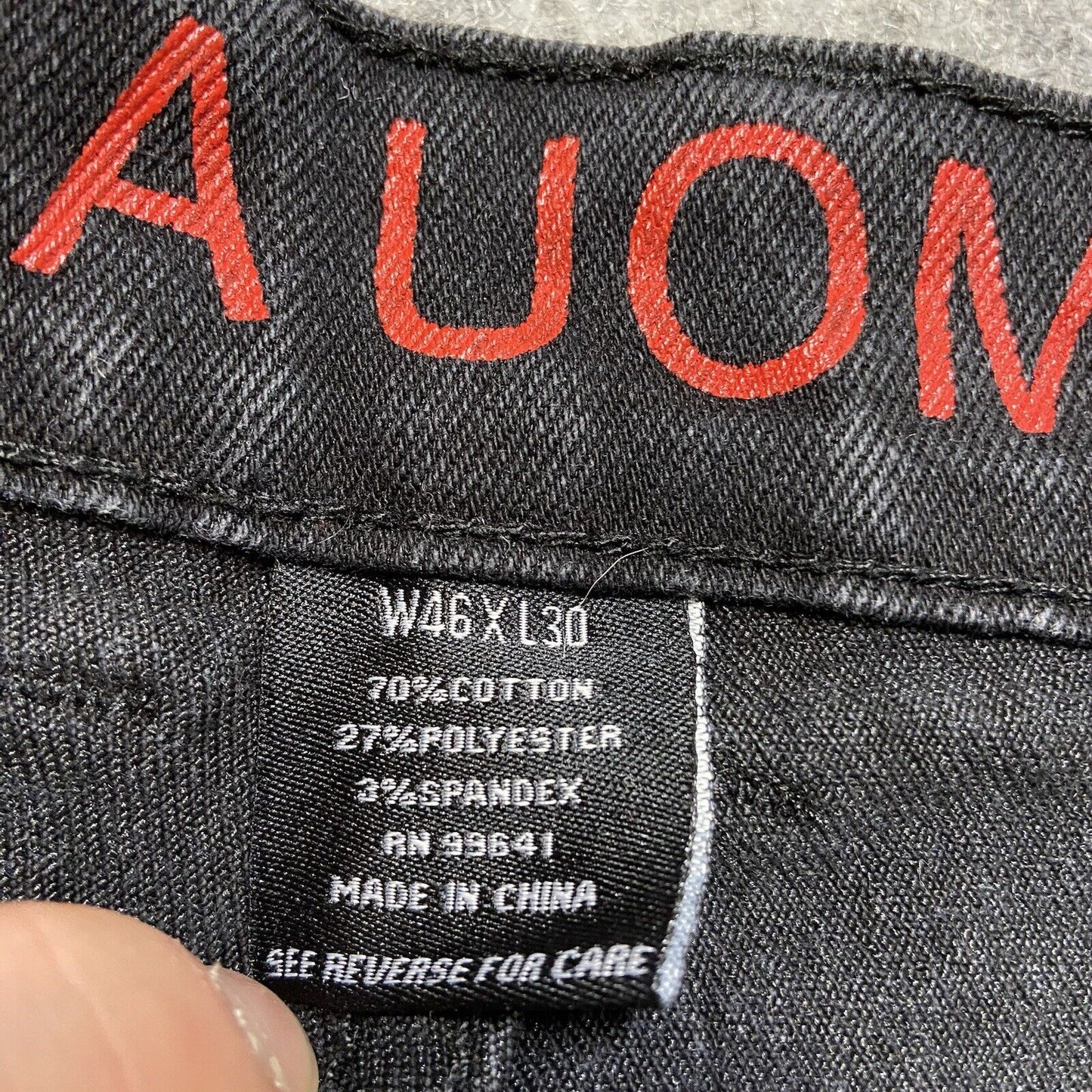 Linea Uomo Relaxed Straight Jeans Men's Size 46x30 Black Denim