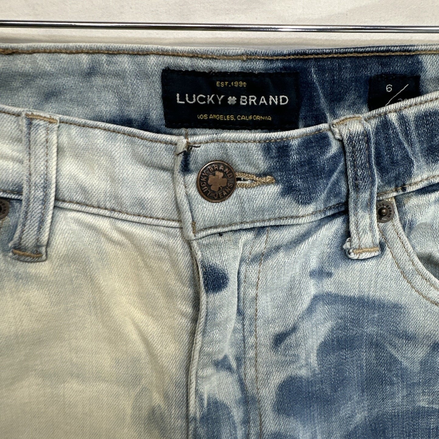 Lucky Brand Jeans Womens 6/28 Ava Skinny Mid Rise Light Wash Stretch Blue Denim