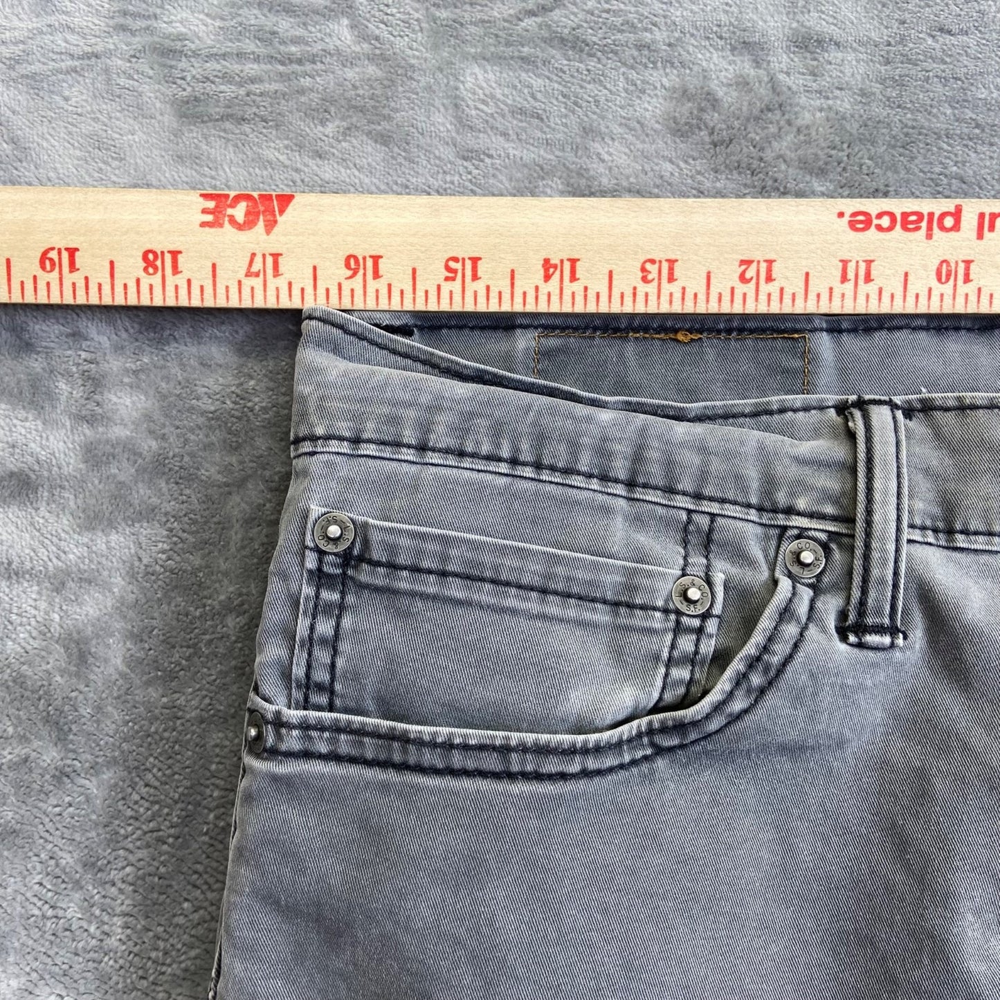 Levi's 511 Slim Jeans Men's 34x36 Gray Cotton Blend Casual