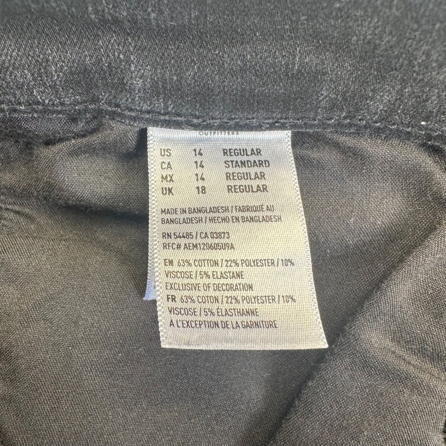 American Eagle Women's Curvy Jegging Skinny Jeans Size 14 Black