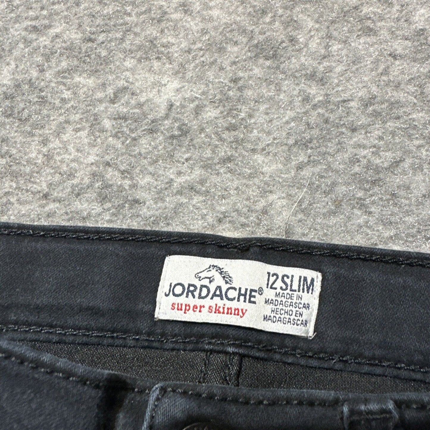 Jordache Youth Girls Super Skinny Jeans Size 12 Slim Black Denim